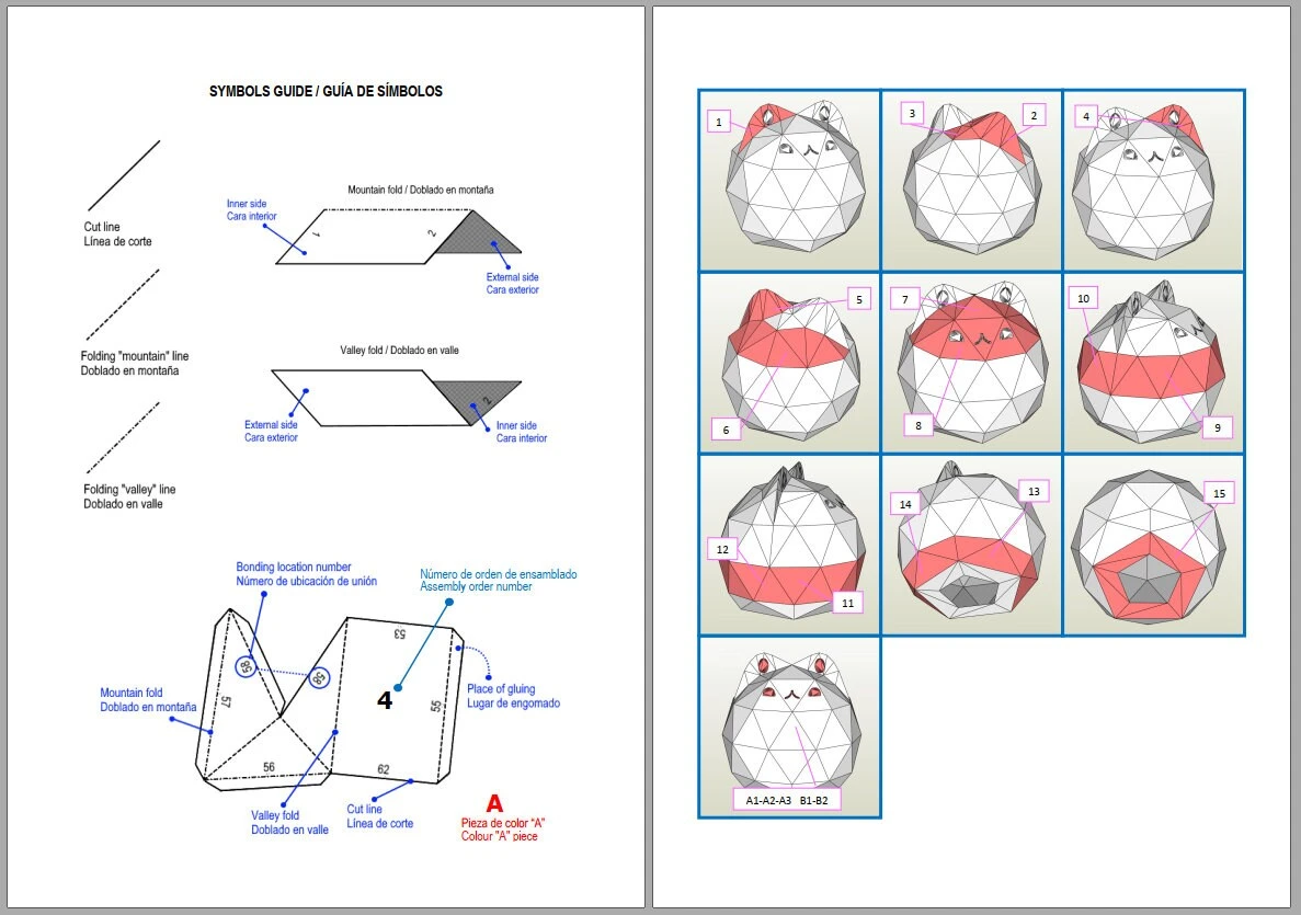 Ball Cat Papercraft Template A4 DIY Low Poly Pepakura 3D PDF Paper Sculpture OrigamiTruxStudio