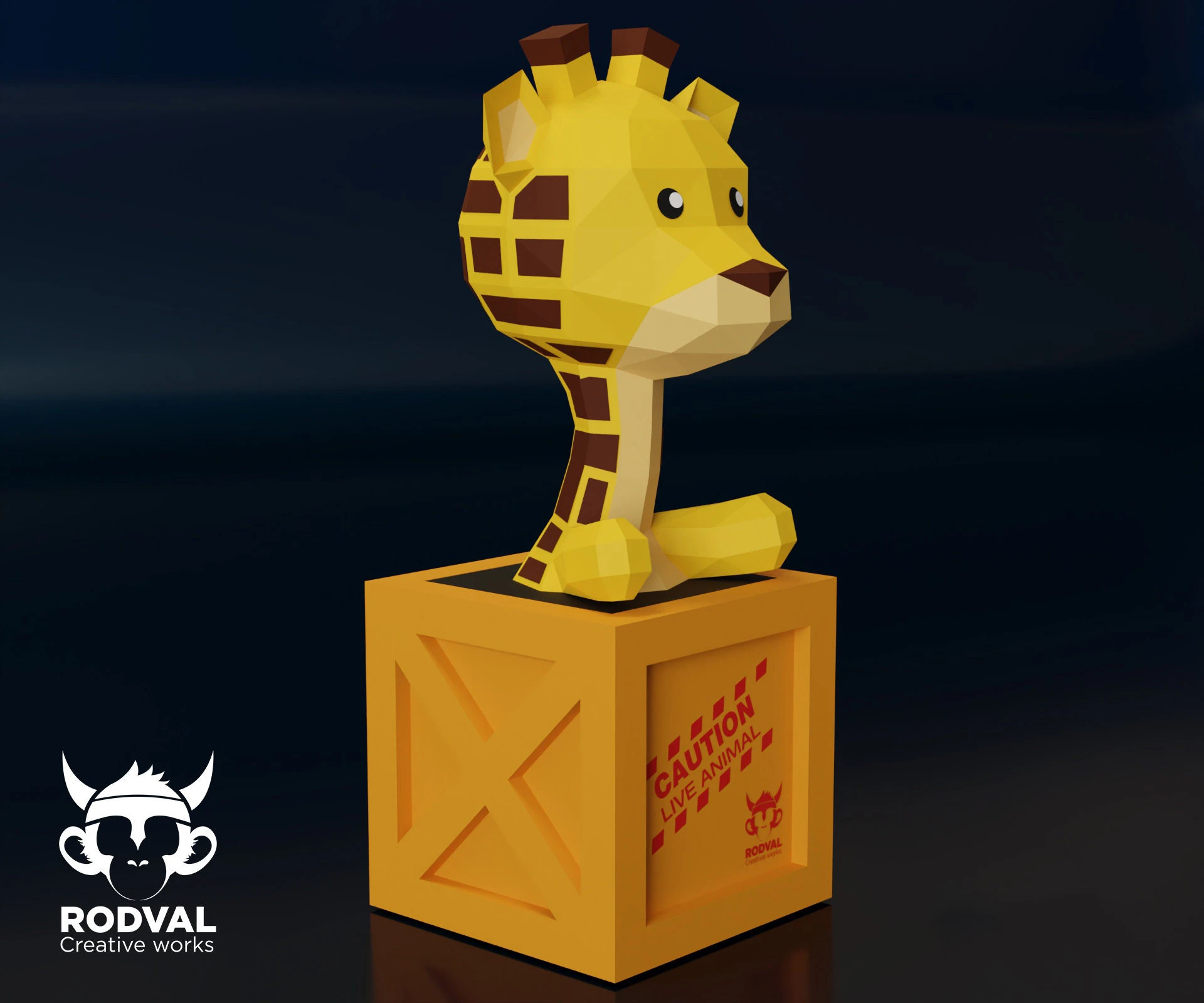 GIRAFFE BOX, animal, Papercraft, Template, DIY, Paper, Low Poly, Cute, Kawaii, 3D Model, Pdf Low Poply, Kids Toy