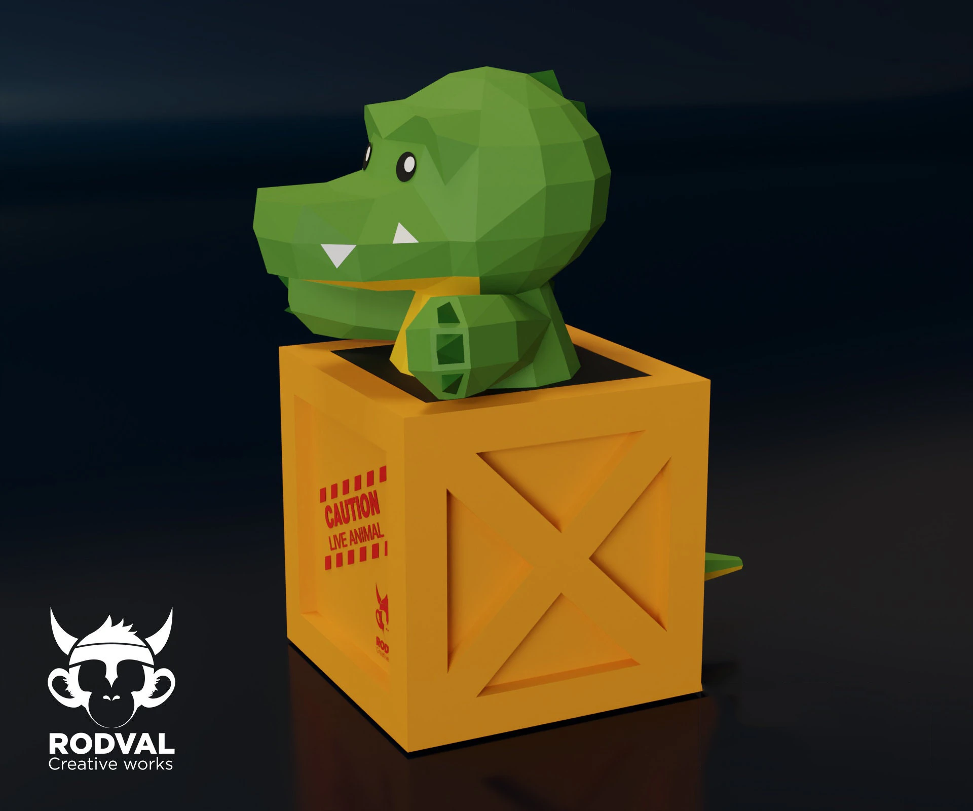 CROCODILE BOX, animal, Papercraft, Template, DIY, Paper, Low Poly, Cute, Kawaii, 3D Model, Pdf Low Poply, Kids Toy