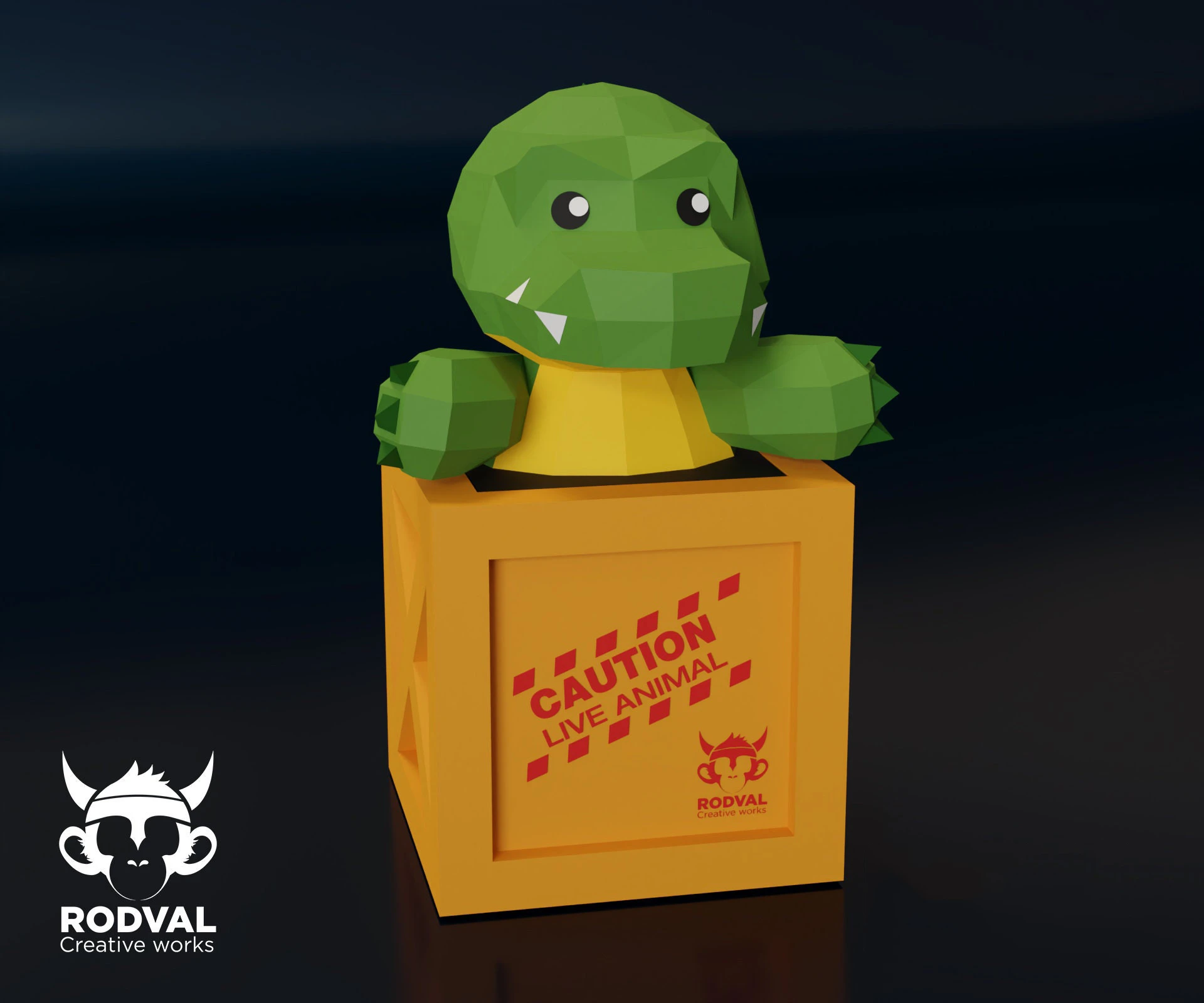 CROCODILE BOX, animal, Papercraft, Template, DIY, Paper, Low Poly, Cute, Kawaii, 3D Model, Pdf Low Poply, Kids Toy