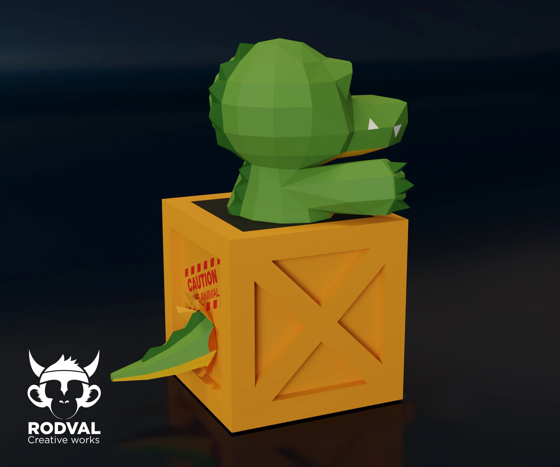 CROCODILE BOX, animal, Papercraft, Template, DIY, Paper, Low Poly, Cute, Kawaii, 3D Model, Pdf Low Poply, Kids Toy