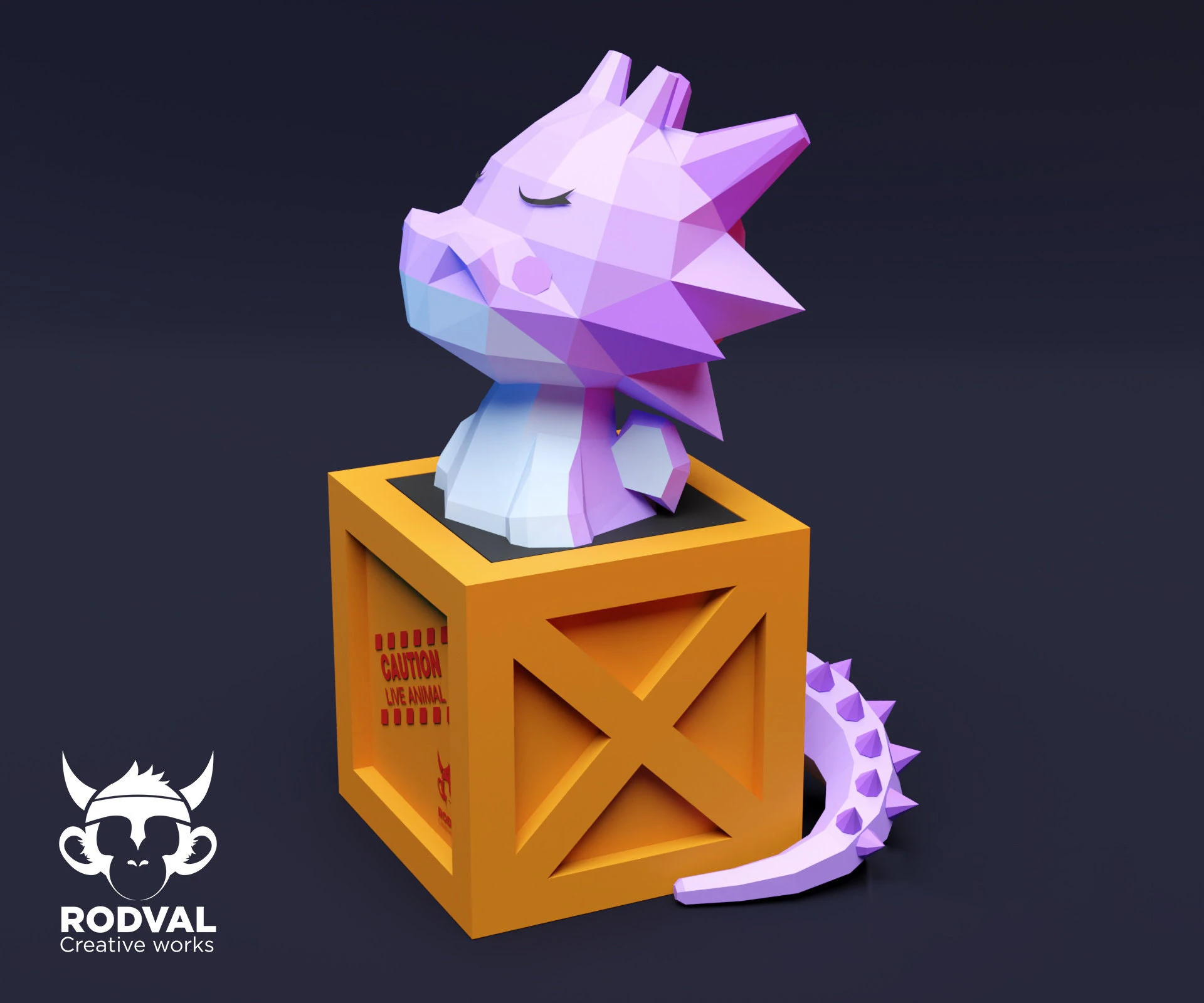 DRAGON BOX, animal, Papercraft, Template, DIY, Paper, Low Poly, Cute, Kawaii, 3D Model, Pdf Low Poply, Kids Toy