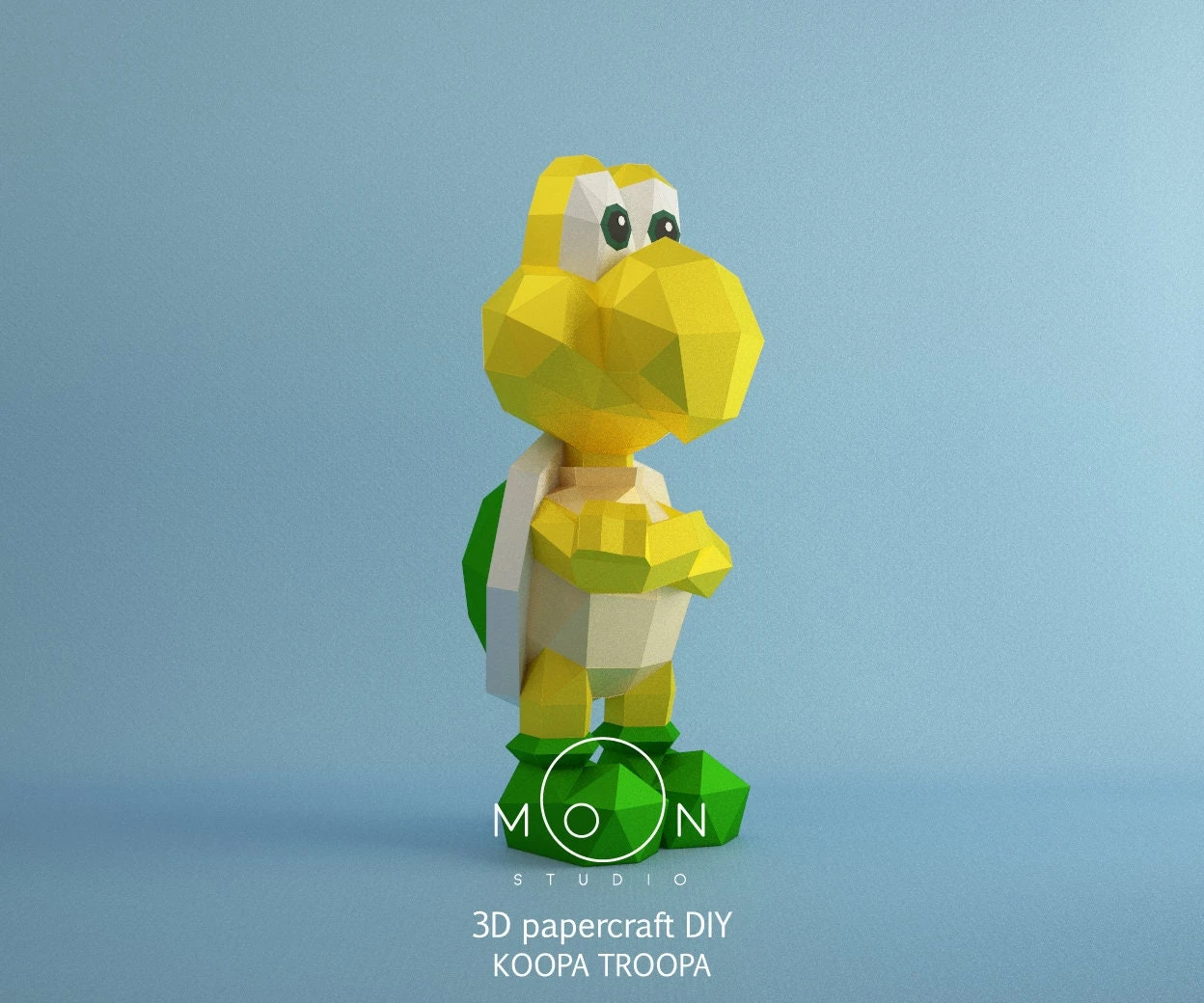 Koopa Troopa, Enemy, DIY, Papercraft, PDF, Low Poly, 3D model, Craft, Paper, Mario, Retro Game, Nes, Snes, GBA, Gb