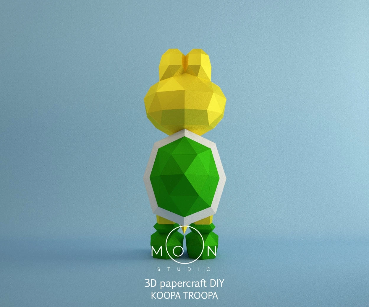 Koopa Troopa, Enemy, DIY, Papercraft, PDF, Low Poly, 3D model, Craft, Paper, Mario, Retro Game, Nes, Snes, GBA, Gb