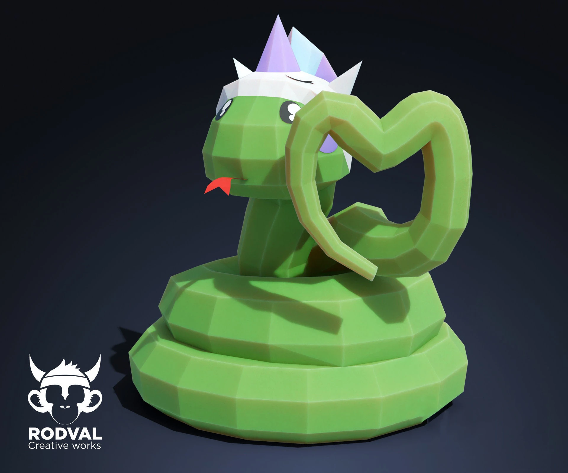 CUTE VIPER, Papercraft, Template, DIY, Paper, Low Poly, Cute, Kawaii, 3D Model, Pdf Low Poply, Kids Toy