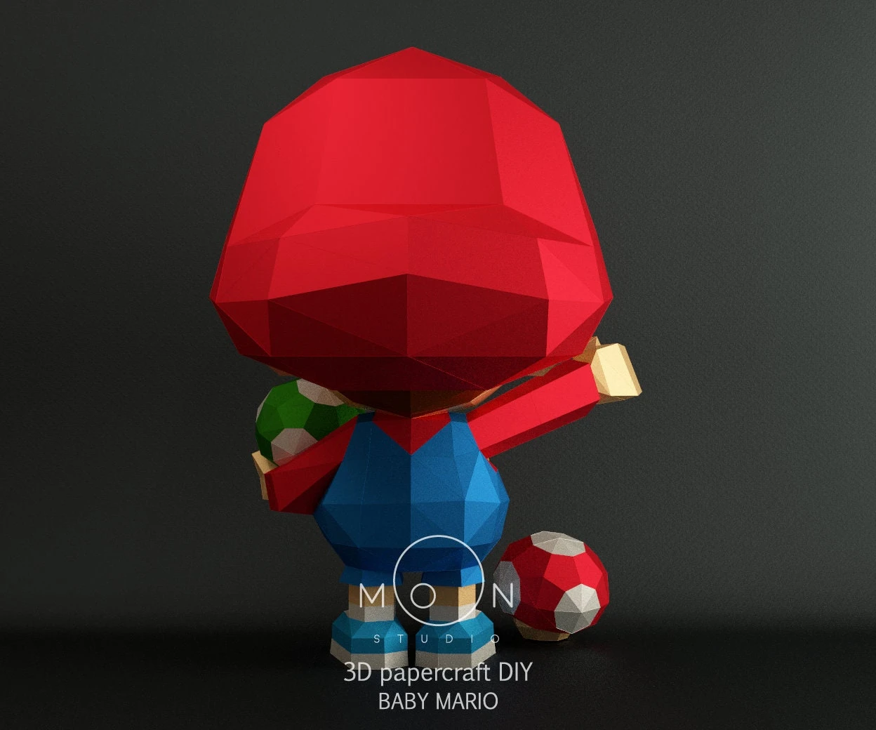 Baby Mario, DIY, Papercraft, PDF, Low Poly, 3D model, Craft, Paper, Mario, Retro Game, Nes, Snes, GBA, Gb