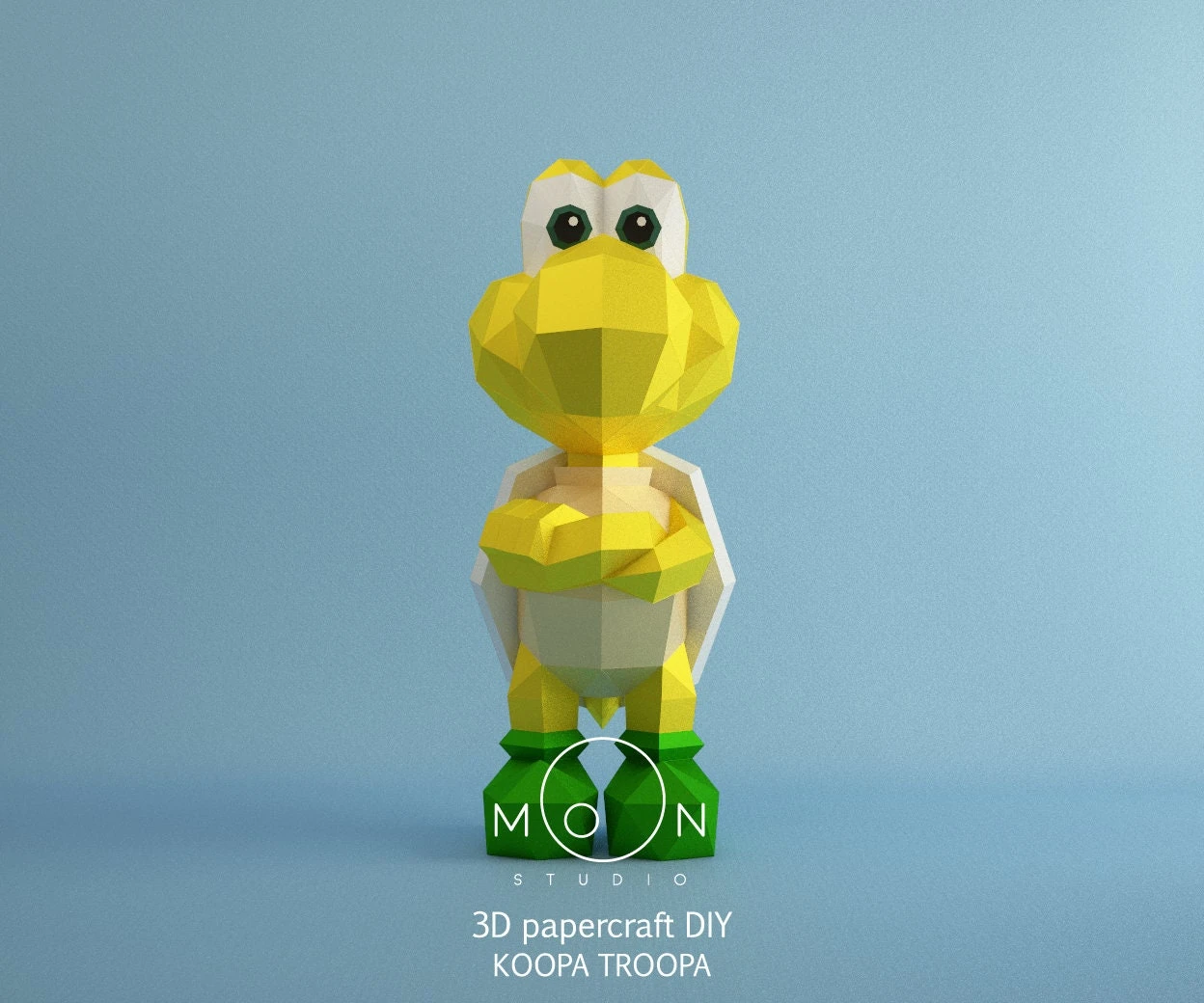 Koopa Troopa, Enemy, DIY, Papercraft, PDF, Low Poly, 3D model, Craft, Paper, Mario, Retro Game, Nes, Snes, GBA, Gb