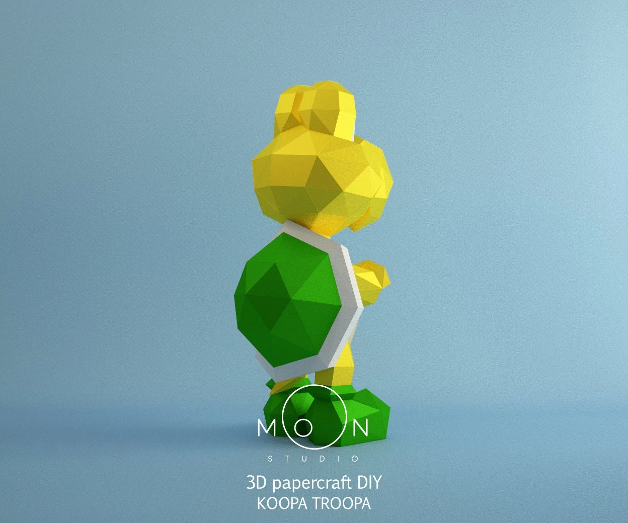 Koopa Troopa, Enemy, DIY, Papercraft, PDF, Low Poly, 3D model, Craft, Paper, Mario, Retro Game, Nes, Snes, GBA, Gb