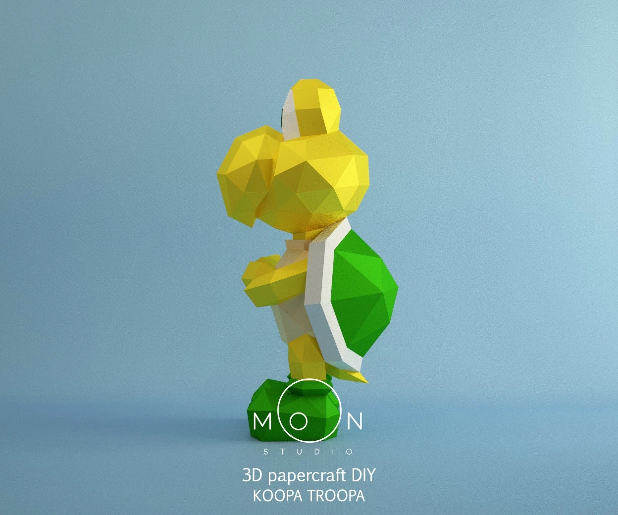 Koopa Troopa, Enemy, DIY, Papercraft, PDF, Low Poly, 3D model, Craft, Paper, Mario, Retro Game, Nes, Snes, GBA, Gb