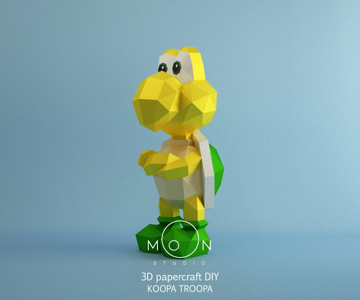 Koopa Troopa, Enemy, DIY, Papercraft, PDF, Low Poly, 3D model, Craft, Paper, Mario, Retro Game, Nes, Snes, GBA, Gb