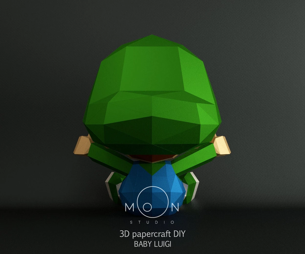 Baby Luigi, DIY, Papercraft, PDF, Low Poly, 3D model, Craft, Paper, Mario, Retro Game, Nes, Snes, GBA, Gb