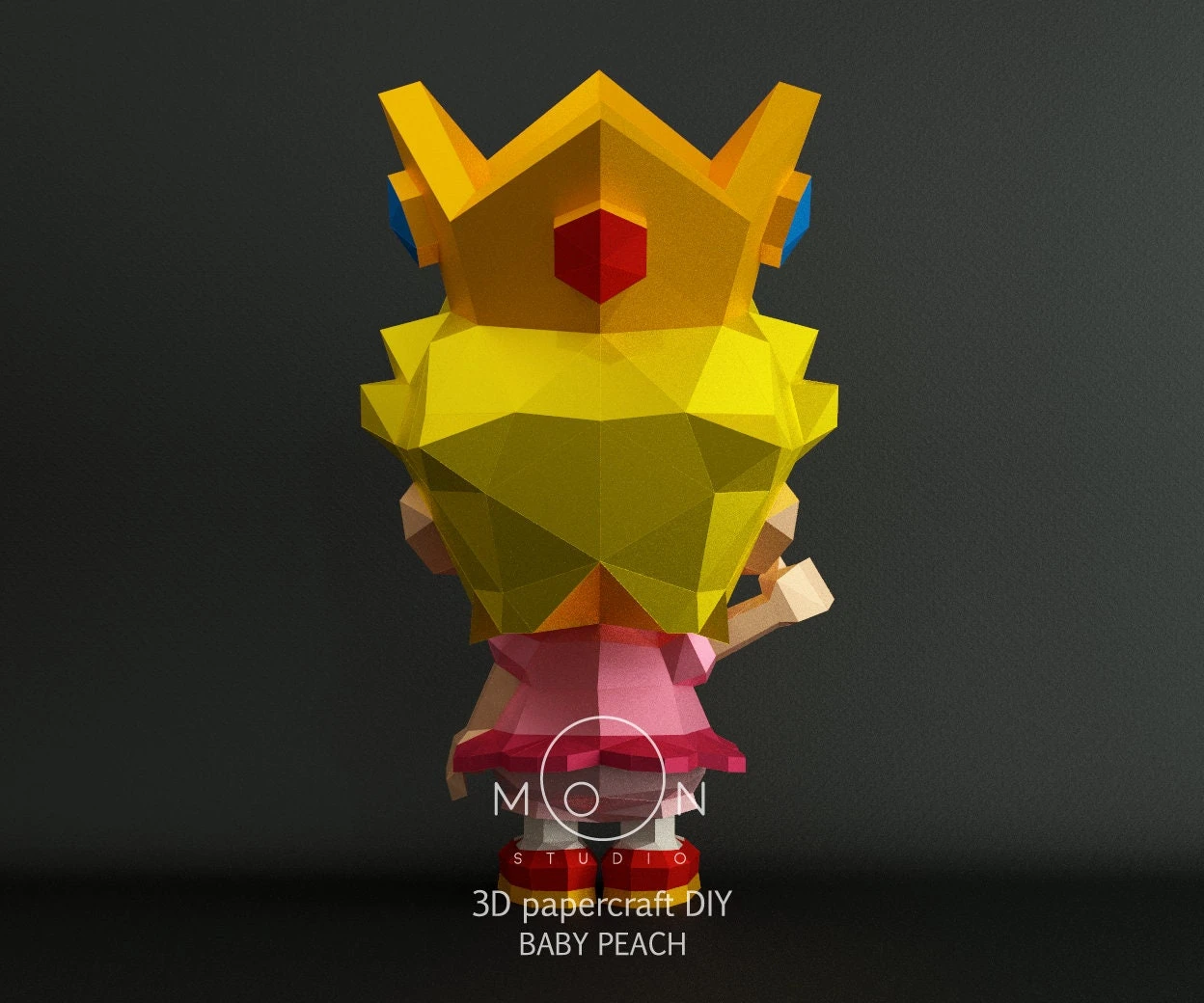 Baby Peach, DIY, Papercraft, PDF, Low Poly, 3D model, Craft, Paper, M4r10, Retro Game, Nes, Snes, GBA, Gb