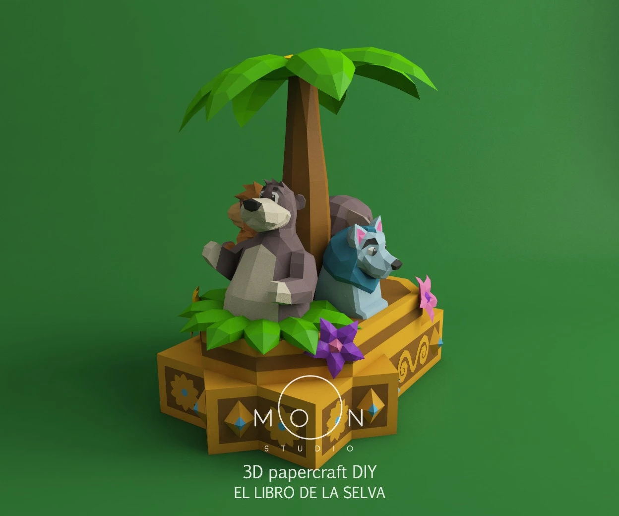 The Jungle Book, DIY, Papercraft, PDF, Low Poly, 3D model, Craft, Paper, Serie, Room Decor