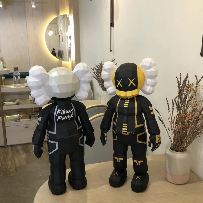 Kaws Daft Punk PDF Papercraft Templates, Paper Art and Craft for Home Decor, DIY, 3DIER, PDF Patterns, Papercraft Templates, Low Poly