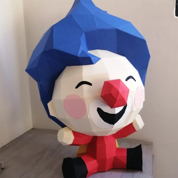 Plim Plim Clown/ DiY Craft/ Template PDF/ Low Poly/ Papercraft/ 3D Doll/ Origami/ Home decor