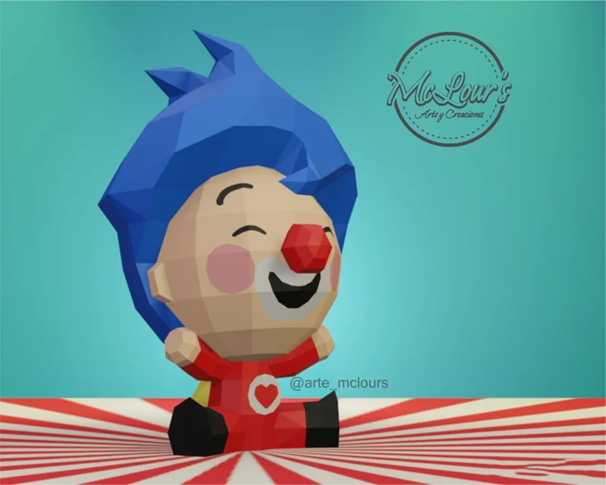 Plim Plim Clown/ DiY Craft/ Template PDF/ Low Poly/ Papercraft/ 3D Doll/ Origami/ Home decor