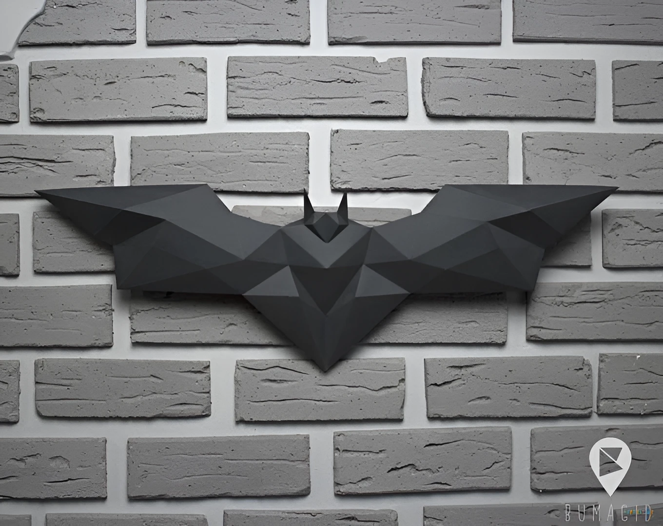 Batman Logo for Creative Crafts & Decor, PDF Template, Paper Sculpture, DIY, Pepakura Pattern, Handmade, Papercraft, Lowpoly, Lowpoly Papercraft, BUMAGID