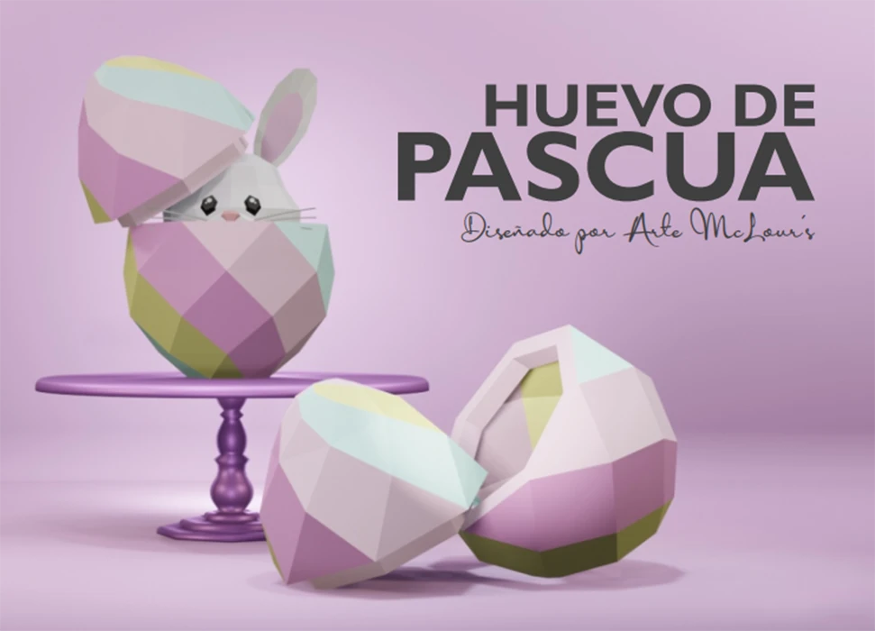 Rabbit Head/ DIY Craft/ Gift Box/ Template PDF/ Low Poly/ Papercraft Easter/ 3D Easter/ Home decor