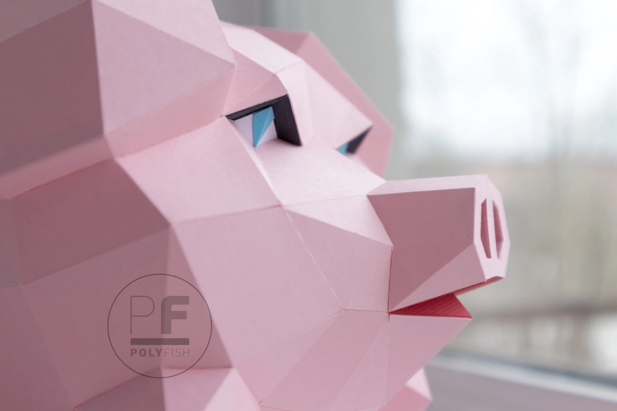 Piggy PDF Template, Low Poly, Paper Sculpture, DIY, Pepakura Pattern, Handmade, Papercraft, Lowpoly, Lowpoly Papercraft