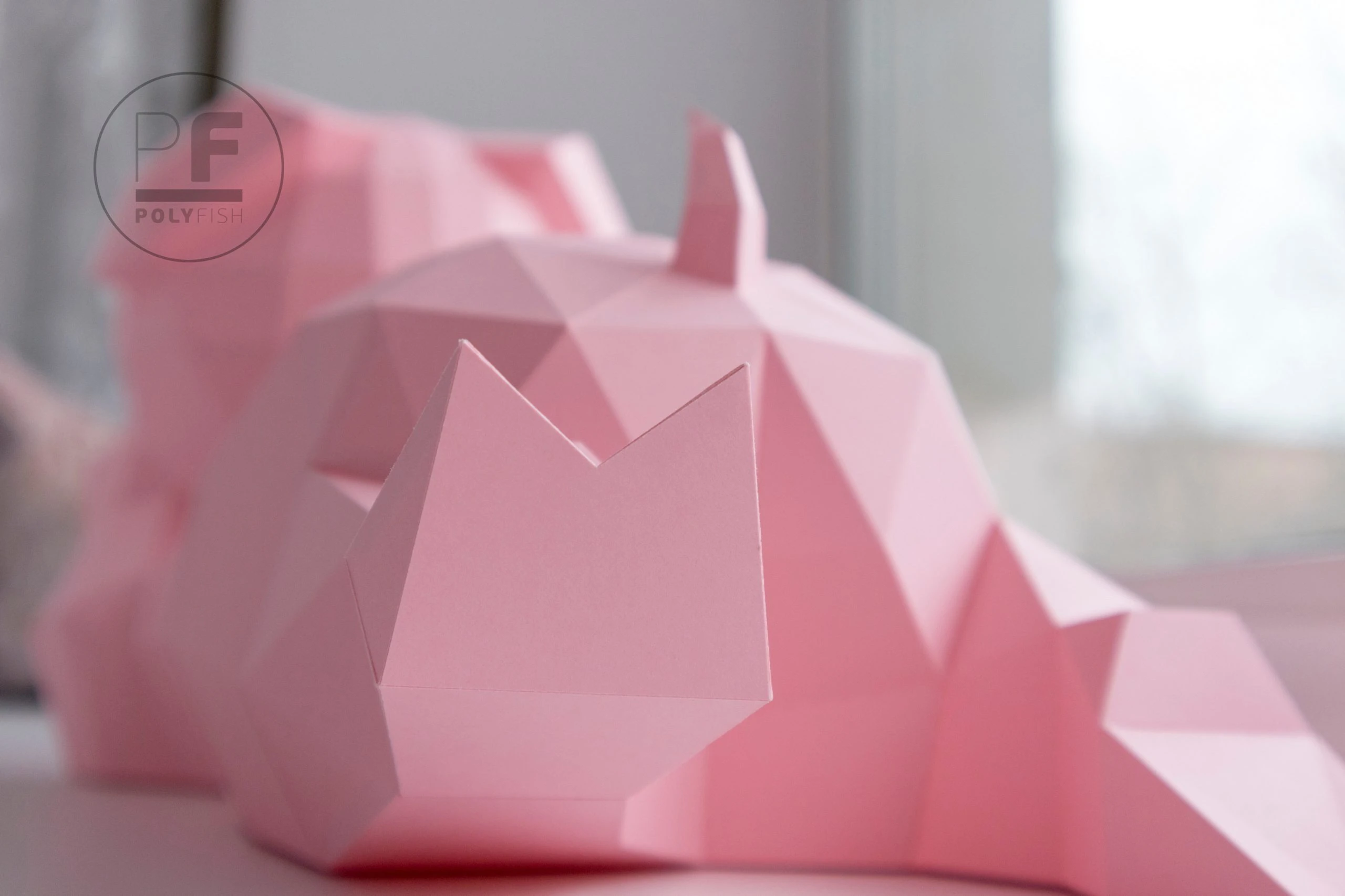 Piggy PDF Template, Low Poly, Paper Sculpture, DIY, Pepakura Pattern, Handmade, Papercraft, Lowpoly, Lowpoly Papercraft