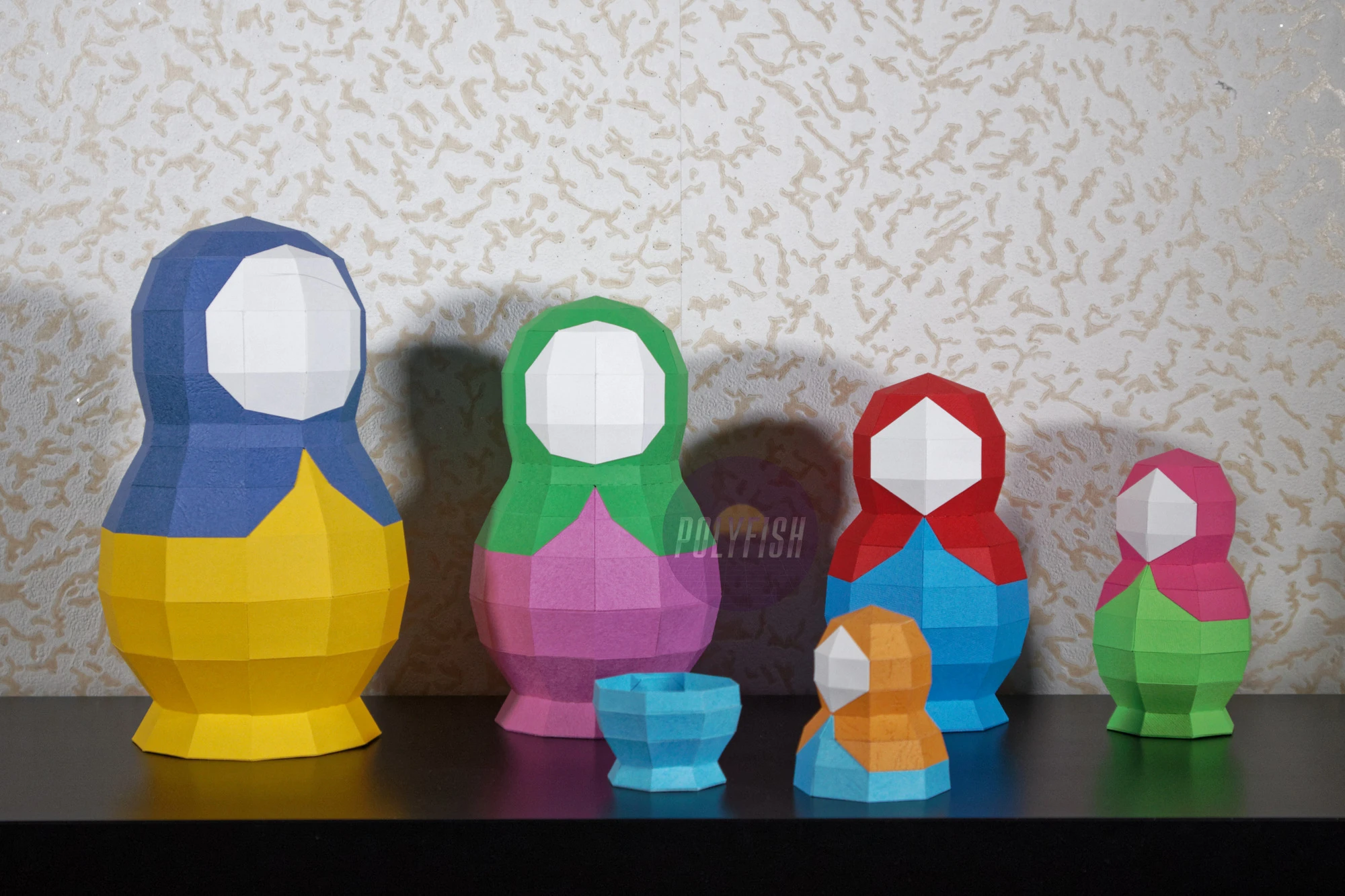 Matryoshka PDF Template, Low Poly, Paper Sculpture, DIY, Pepakura Pattern, Handmade, Papercraft, Lowpoly, Lowpoly Papercraft