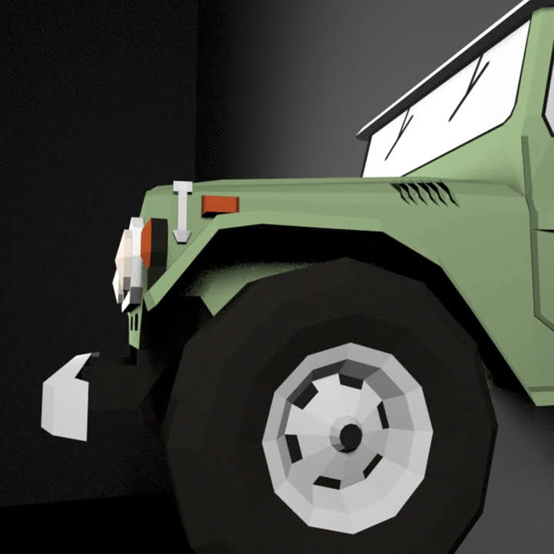 Toyota Land Cruiser FJ40 PDF Papercraft Templates, Paper Art and Craft for Home Decor, DIY, 3DIER, PDF Patterns, Papercraft Templates, Low Poly