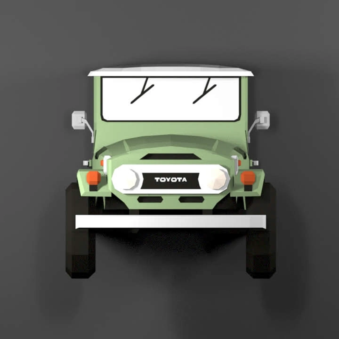 Toyota Land Cruiser FJ40 PDF Papercraft Templates, Paper Art and Craft for Home Decor, DIY, 3DIER, PDF Patterns, Papercraft Templates, Low Poly