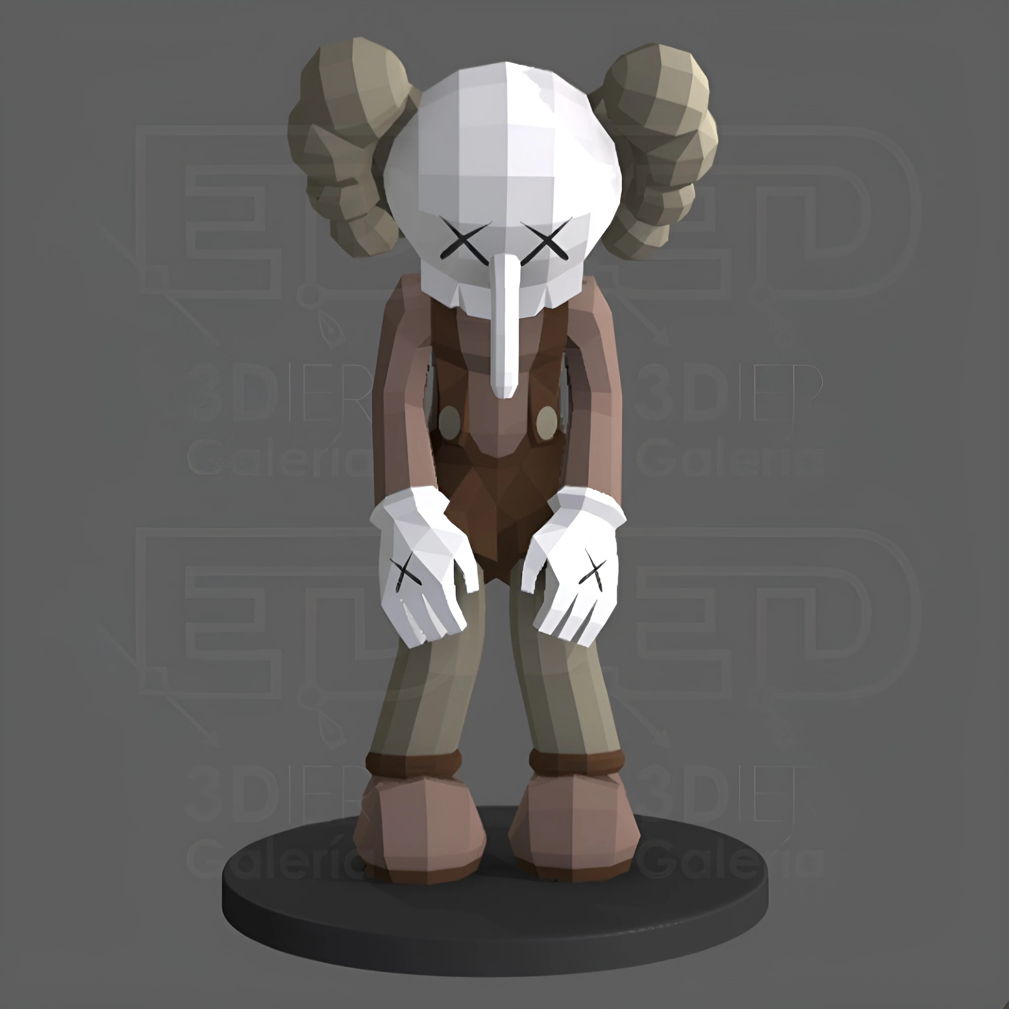 Kaws Little Lie, Kaws Pequena Mentira PDF Papercraft Templates, Paper Art and Craft for Home Decor, DIY, 3DIER, PDF Patterns, Papercraft Templates, Low Poly