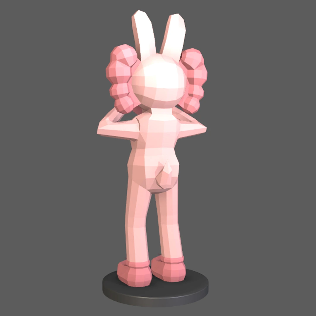 Kaws Rabbit II, Kaws Conejo 2 PDF Papercraft Templates, Paper Art and Craft for Home Decor, DIY, 3DIER, PDF Patterns, Papercraft Templates, Low Poly