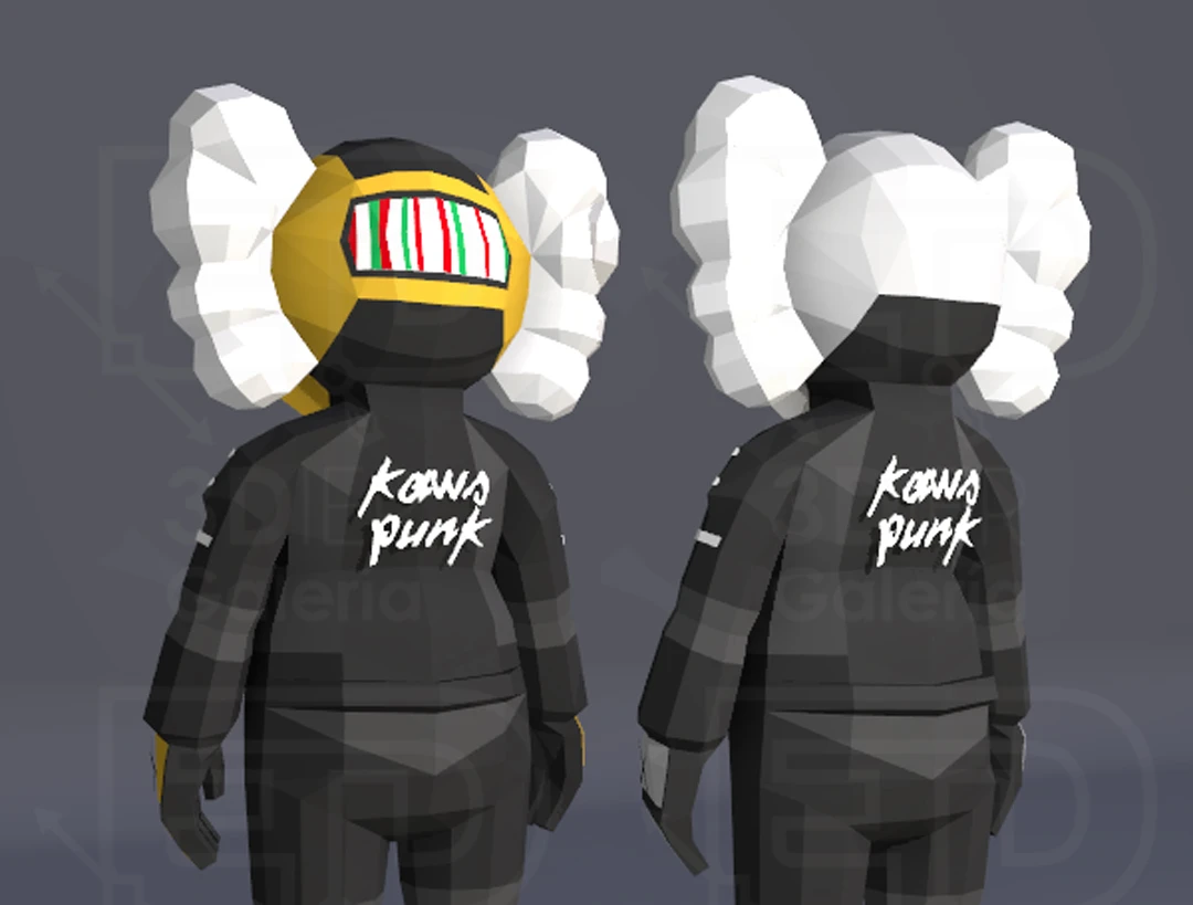 Kaws Daft Punk PDF Papercraft Templates, Paper Art and Craft for Home Decor, DIY, 3DIER, PDF Patterns, Papercraft Templates, Low Poly