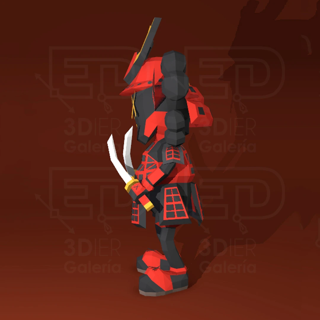 Kaws Bounty Hunter Samurai PDF Papercraft Templates, Paper Art and Craft for Home Decor, DIY, 3DIER, PDF Patterns, Papercraft Templates, Low Poly