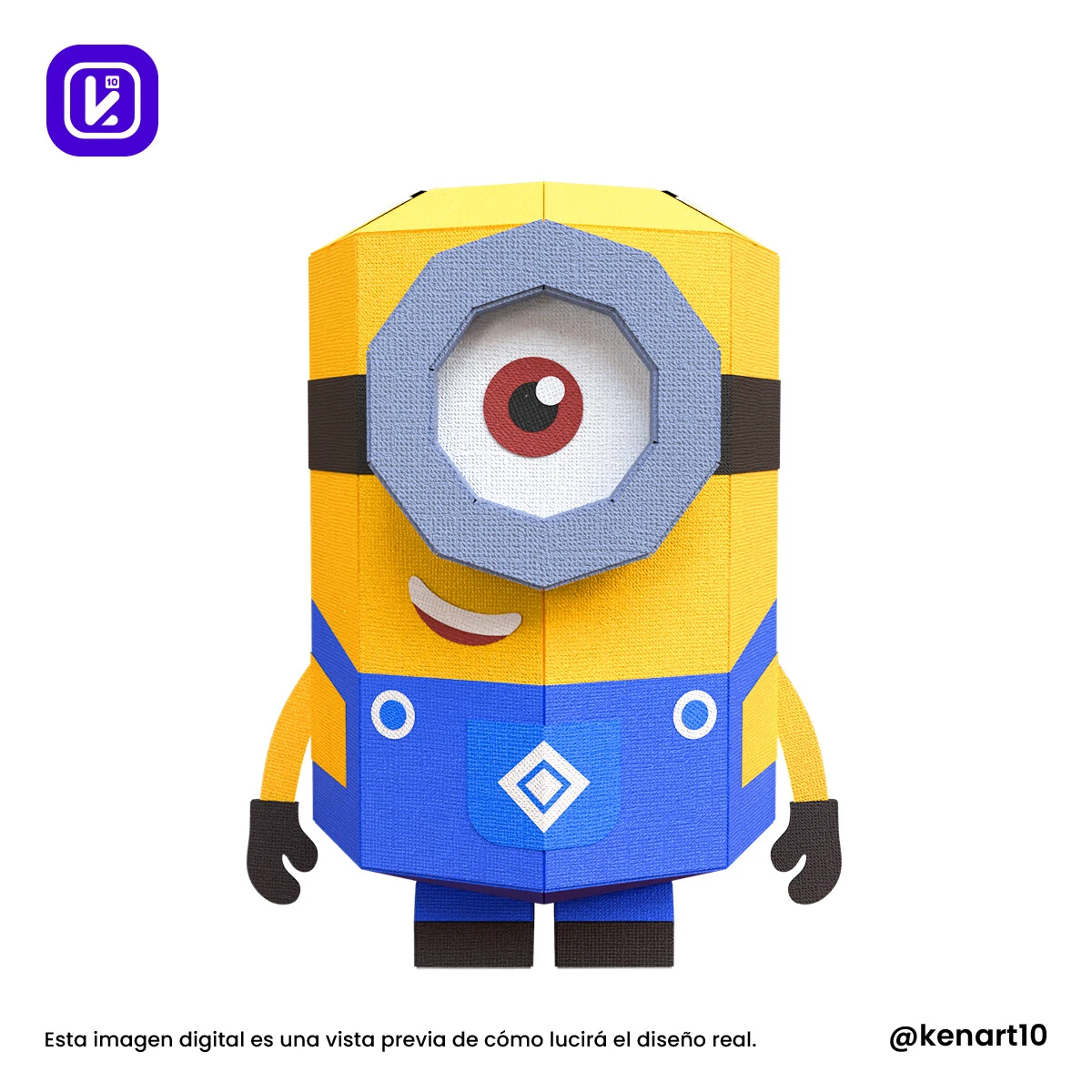 Minion, Despicable Me, Walt Disney Papercraft Low Poly 3d DIY Kenart10