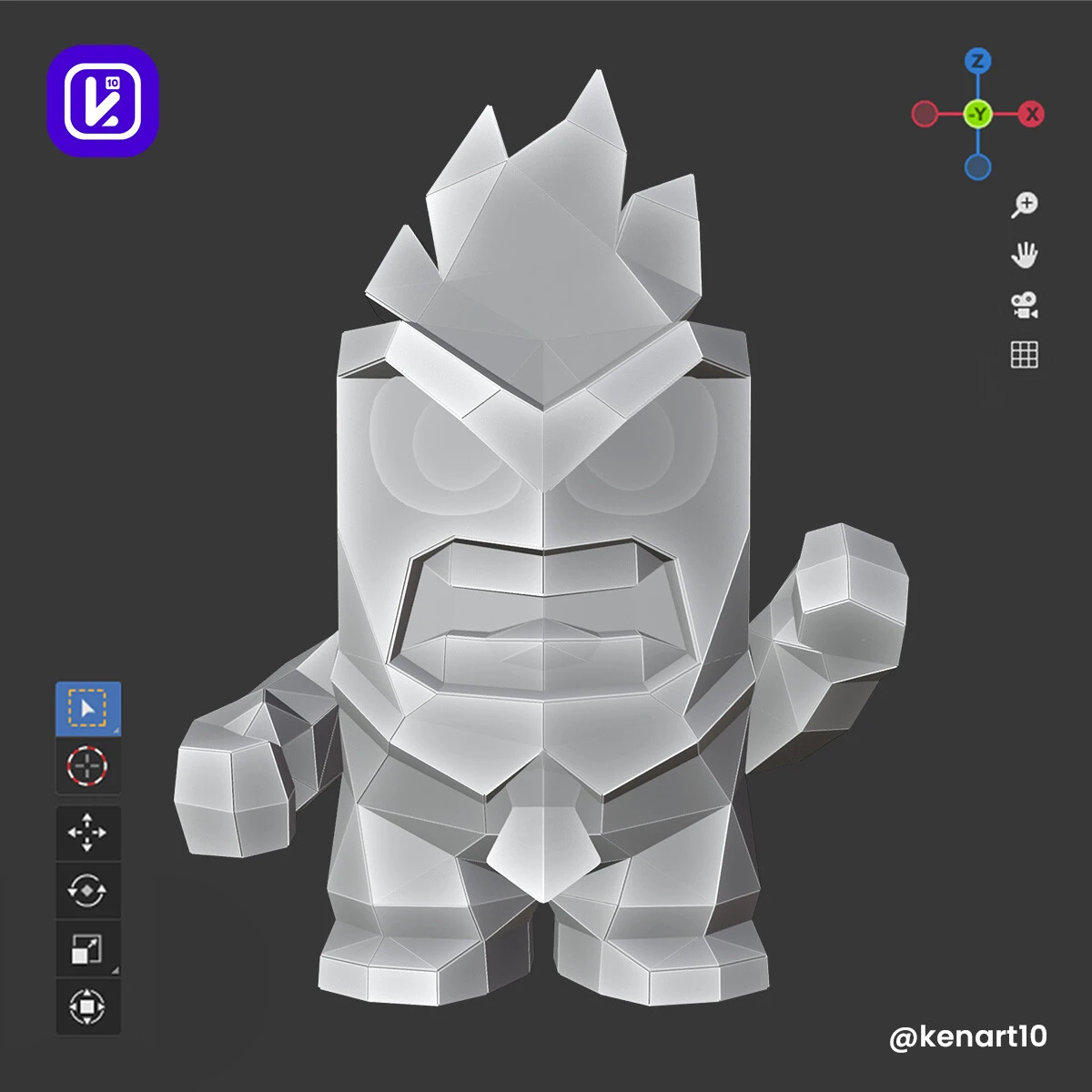 Anger, Furia, Inside Out, Walt Disney Papercraft Low Poly 3d DIY Kenart10