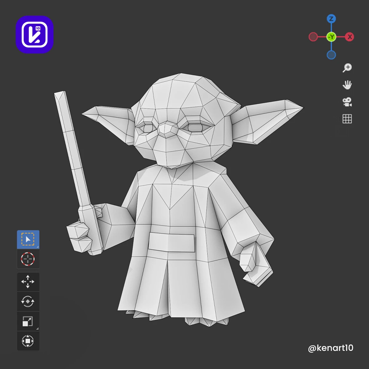 Jedi Master, Yoda, Star Wars Force Papercraft 3D, pepakura Pdf template Low polygonal Paper Sculpture Diy Decor home loft office lover gift