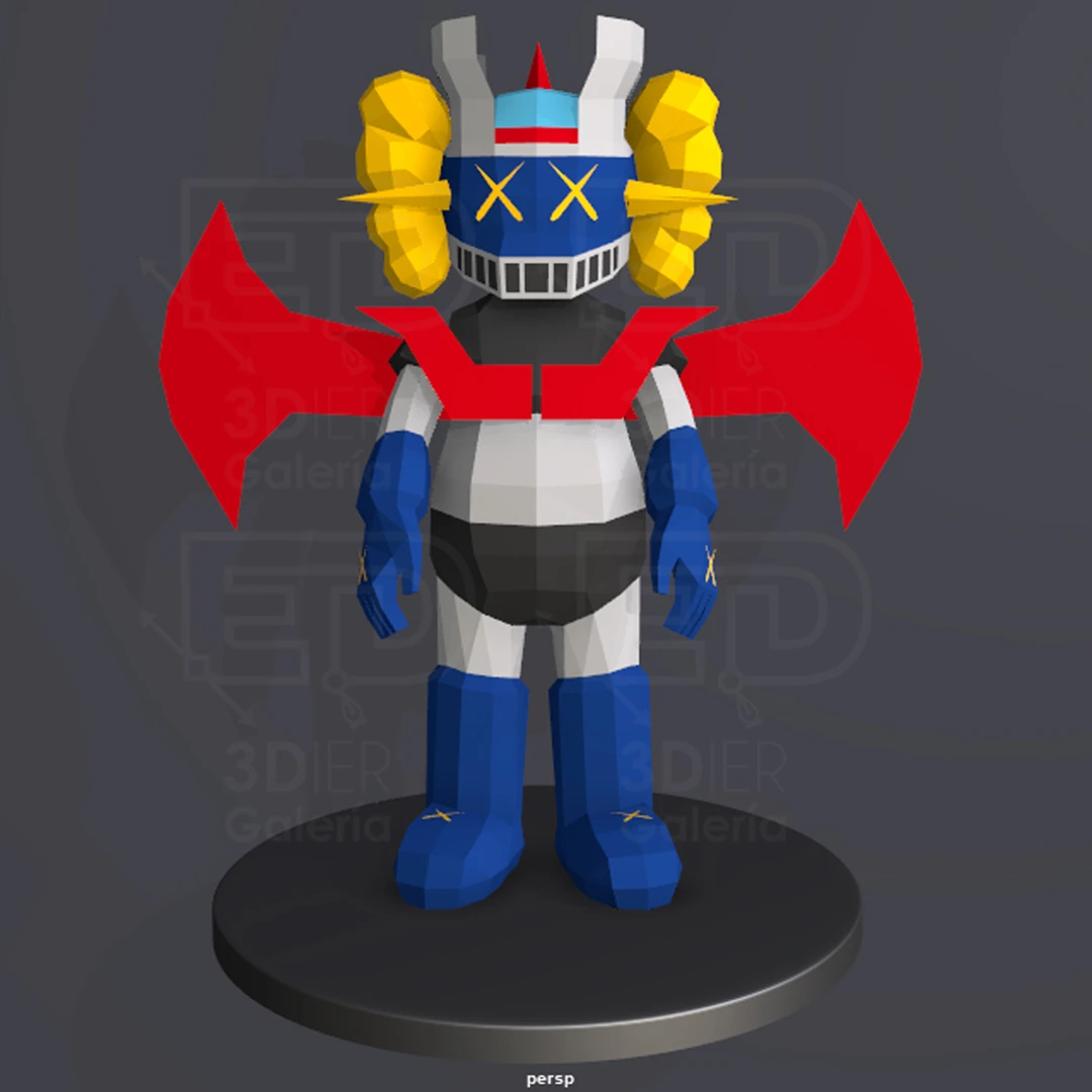 Kaws Mazinger PDF Papercraft Templates, Paper Art and Craft for Home Decor, DIY, 3DIER, PDF Patterns, Papercraft Templates, Low Poly