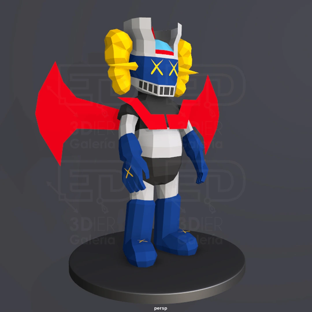 Kaws Mazinger PDF Papercraft Templates, Paper Art and Craft for Home Decor, DIY, 3DIER, PDF Patterns, Papercraft Templates, Low Poly