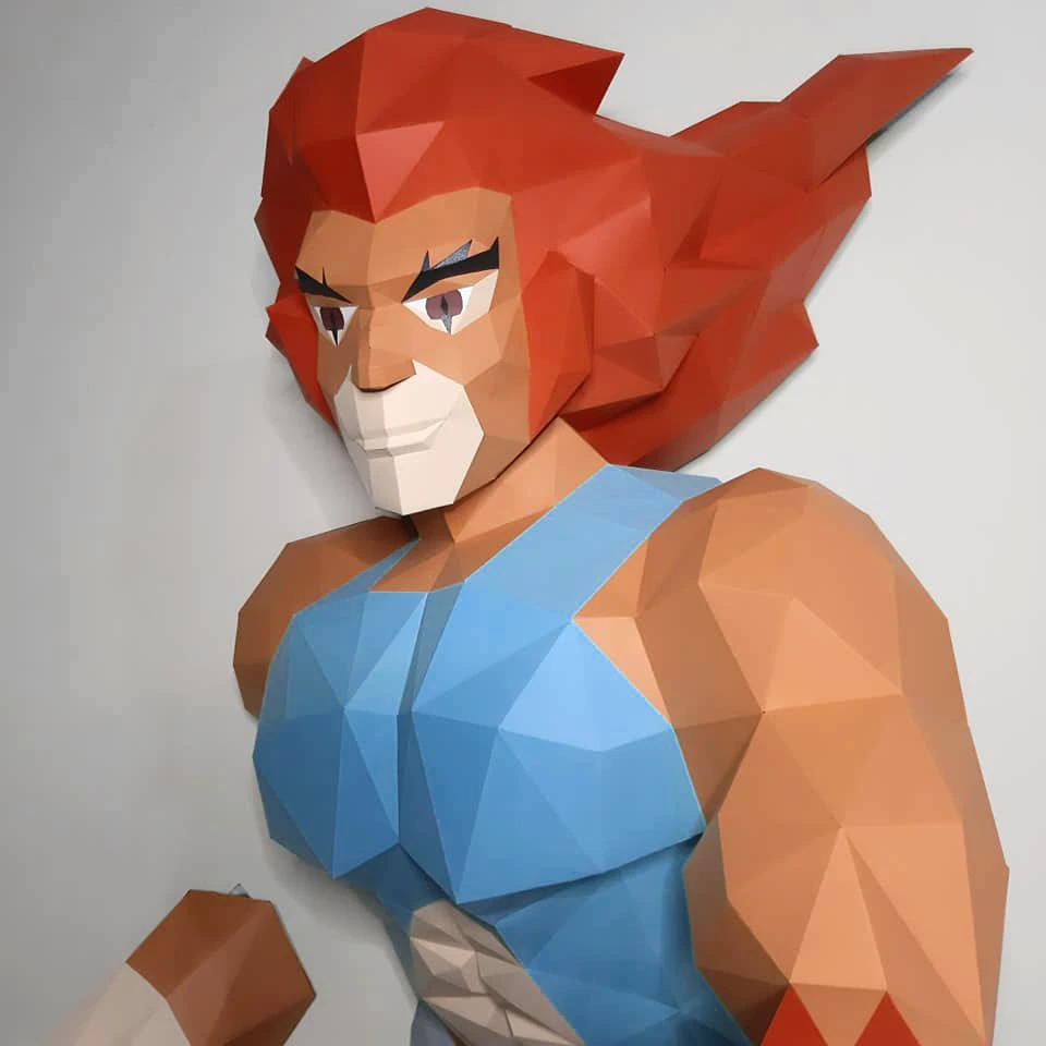 Lion-O, ThunderCats Papercraft, PDF Template, DIY 3d Model, FanArt, Paper Sculpture, Low Poly, Pepakura Craft, Manualidad