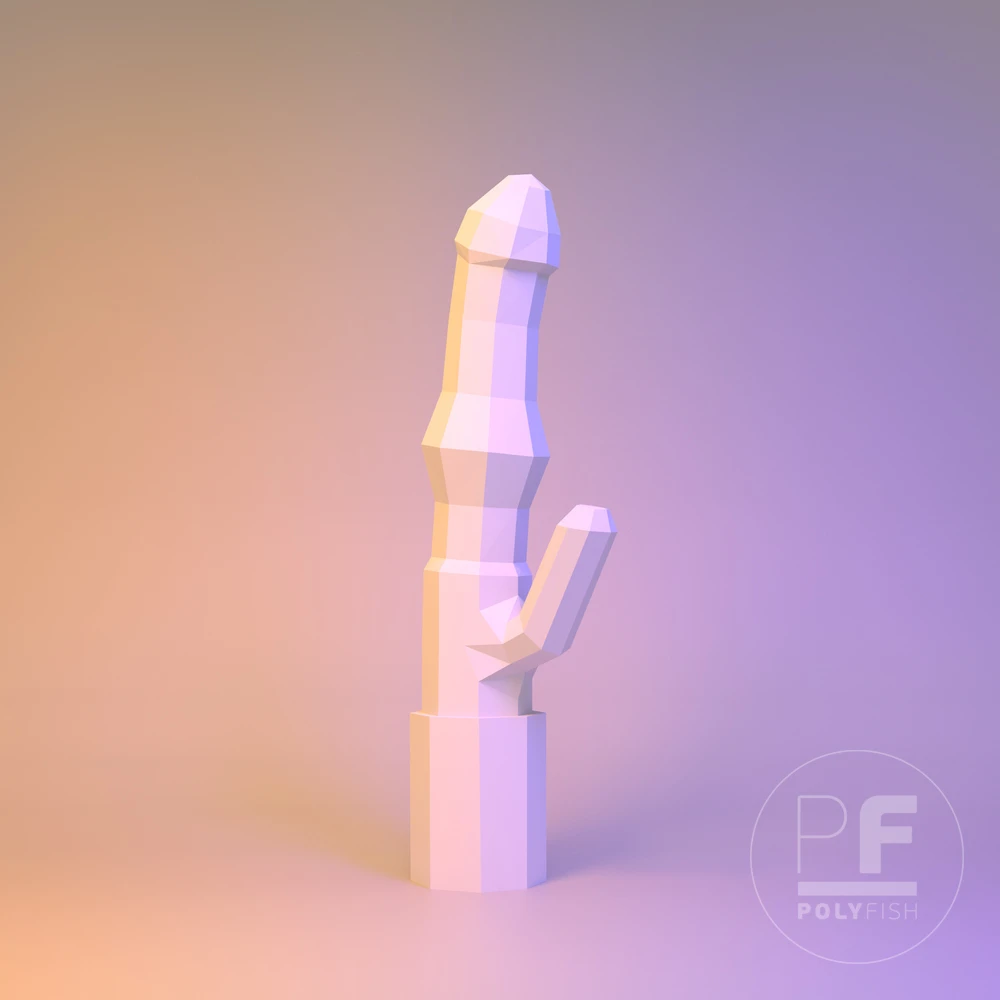 Cactus (Dildo) PDF Template, Low Poly, Paper Sculpture, DIY, Pepakura Pattern, Handmade, Papercraft, Lowpoly, Lowpoly Papercraft