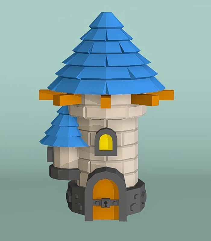 Cartoon Castle, Castillo Cartoon PDF Papercraft Templates, Paper Art and Craft for Home Decor, DIY, 3DIER, PDF Patterns, Papercraft Templates, Low Poly