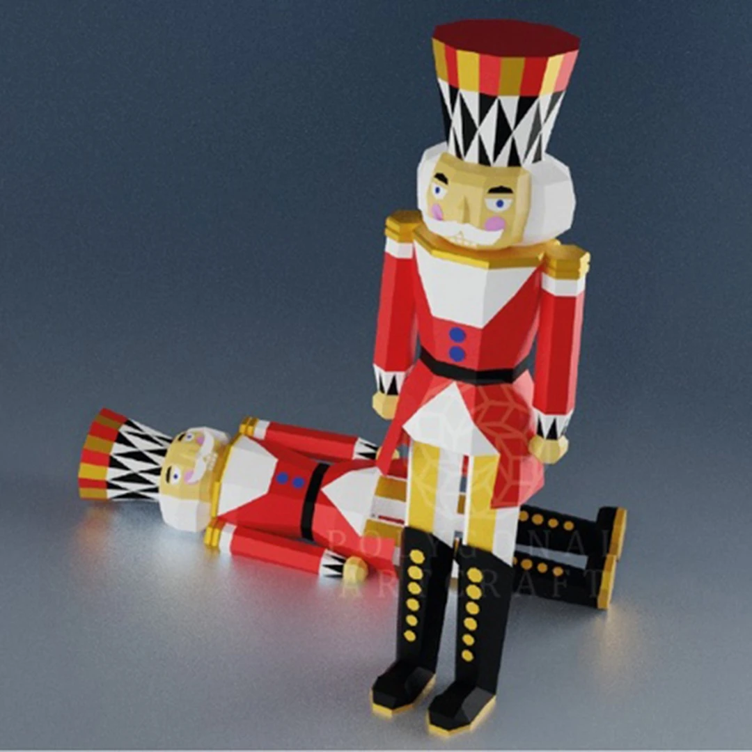 NUTCRACKER Papercraft 3d lowpoly PDF Template Decoration Christmas