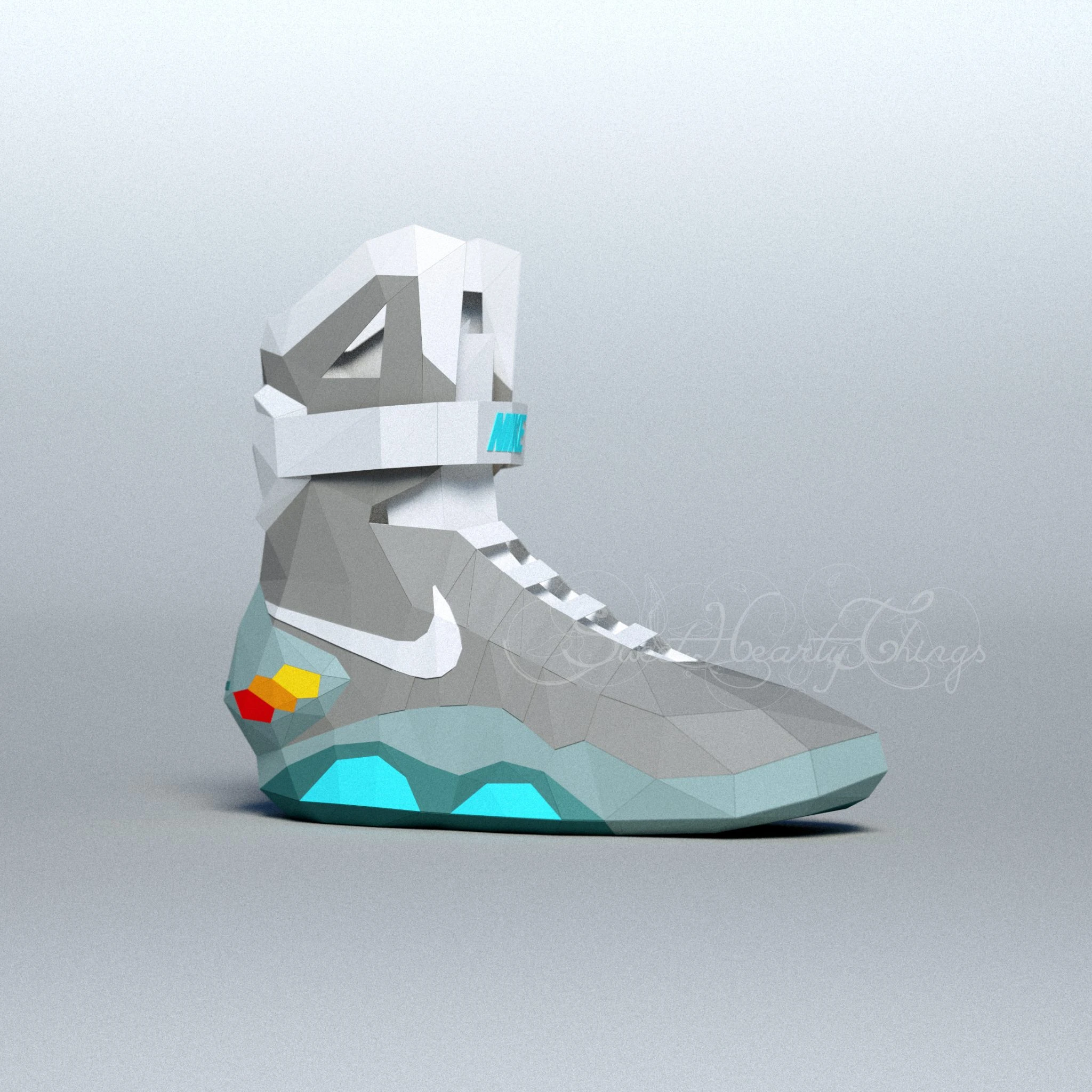 DIY 3d papercraft Back To The Future Shoes PDF Templates Low Poly SweetHeartyThings