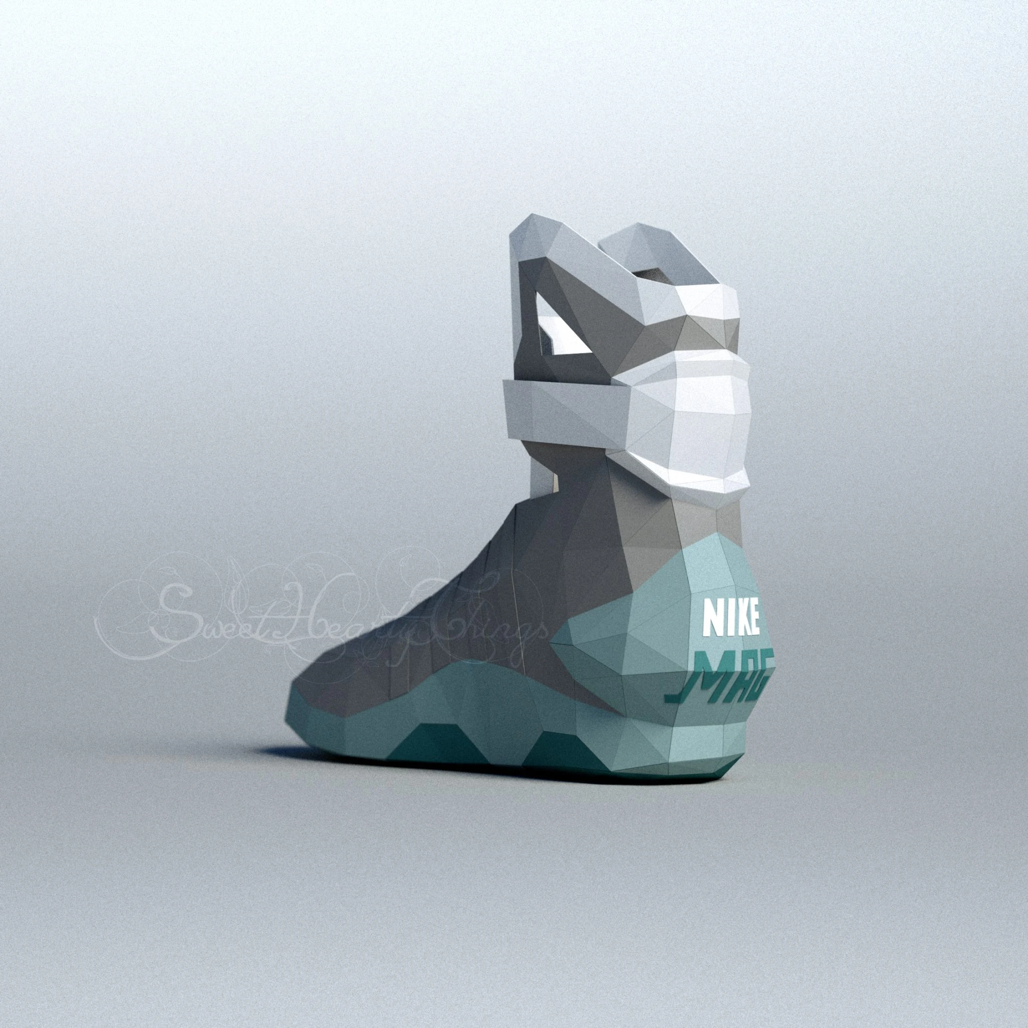 DIY 3d papercraft Back To The Future Shoes PDF Templates Low Poly SweetHeartyThings