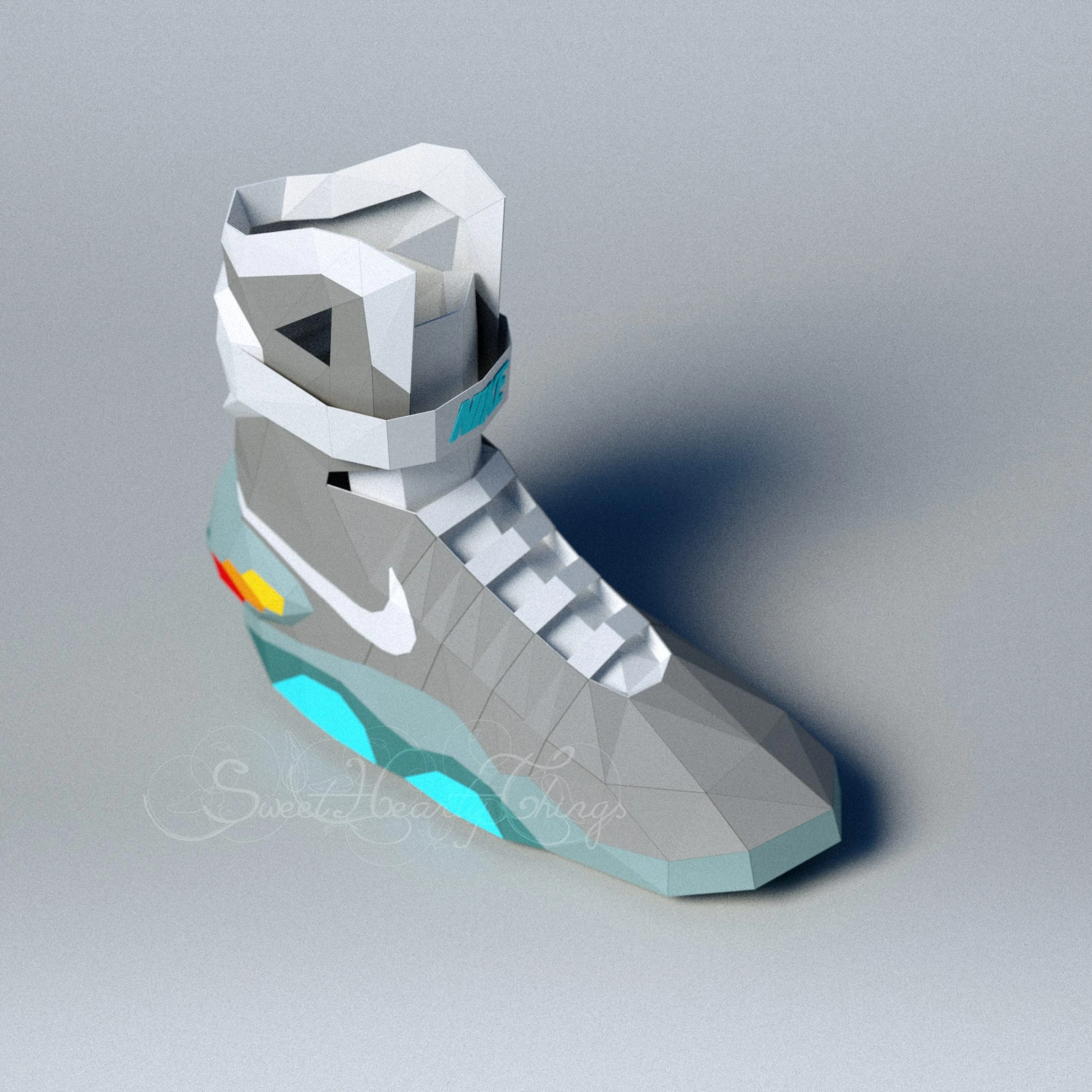 DIY 3d papercraft Back To The Future Shoes PDF Templates Low Poly SweetHeartyThings