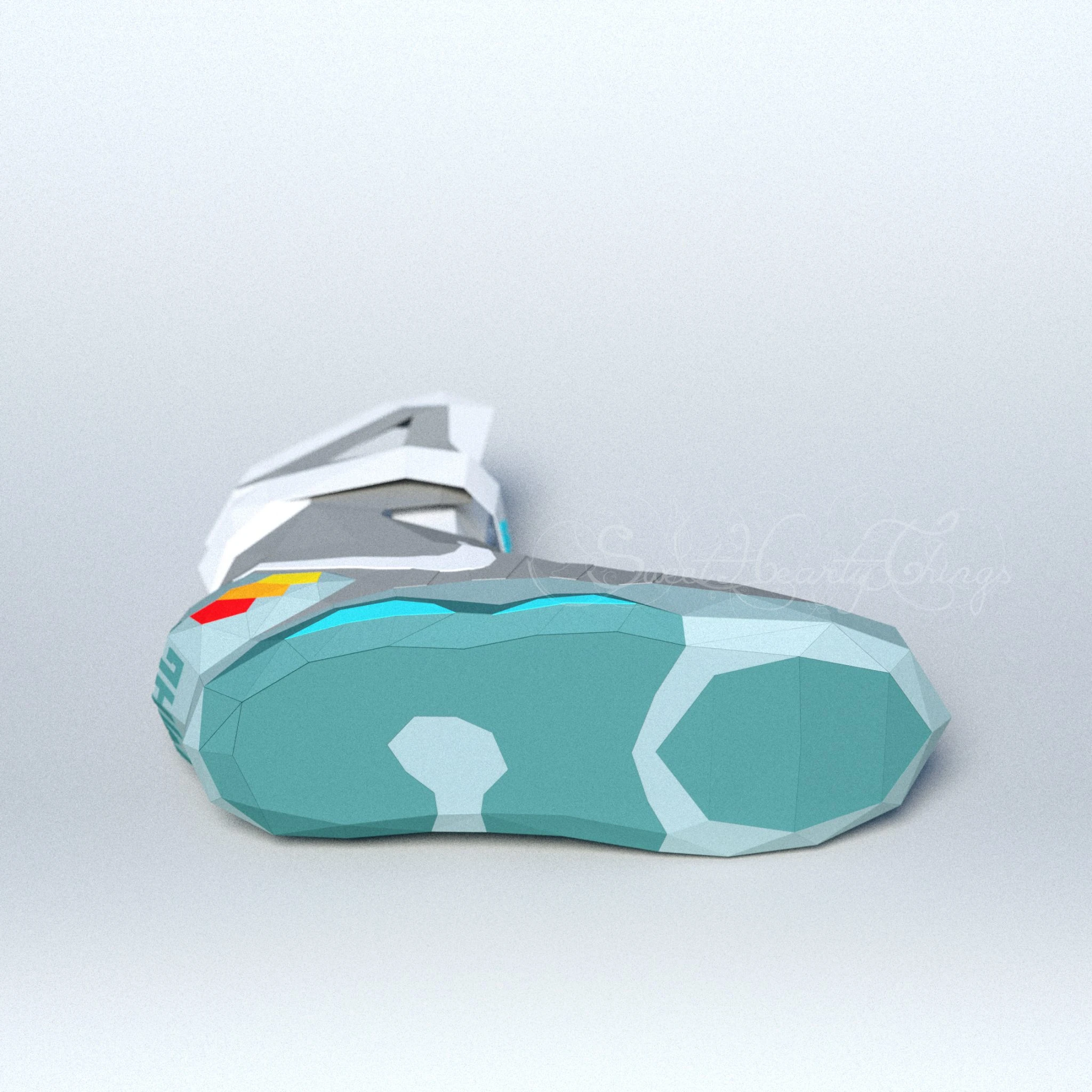 DIY 3d papercraft Back To The Future Shoes PDF Templates Low Poly SweetHeartyThings