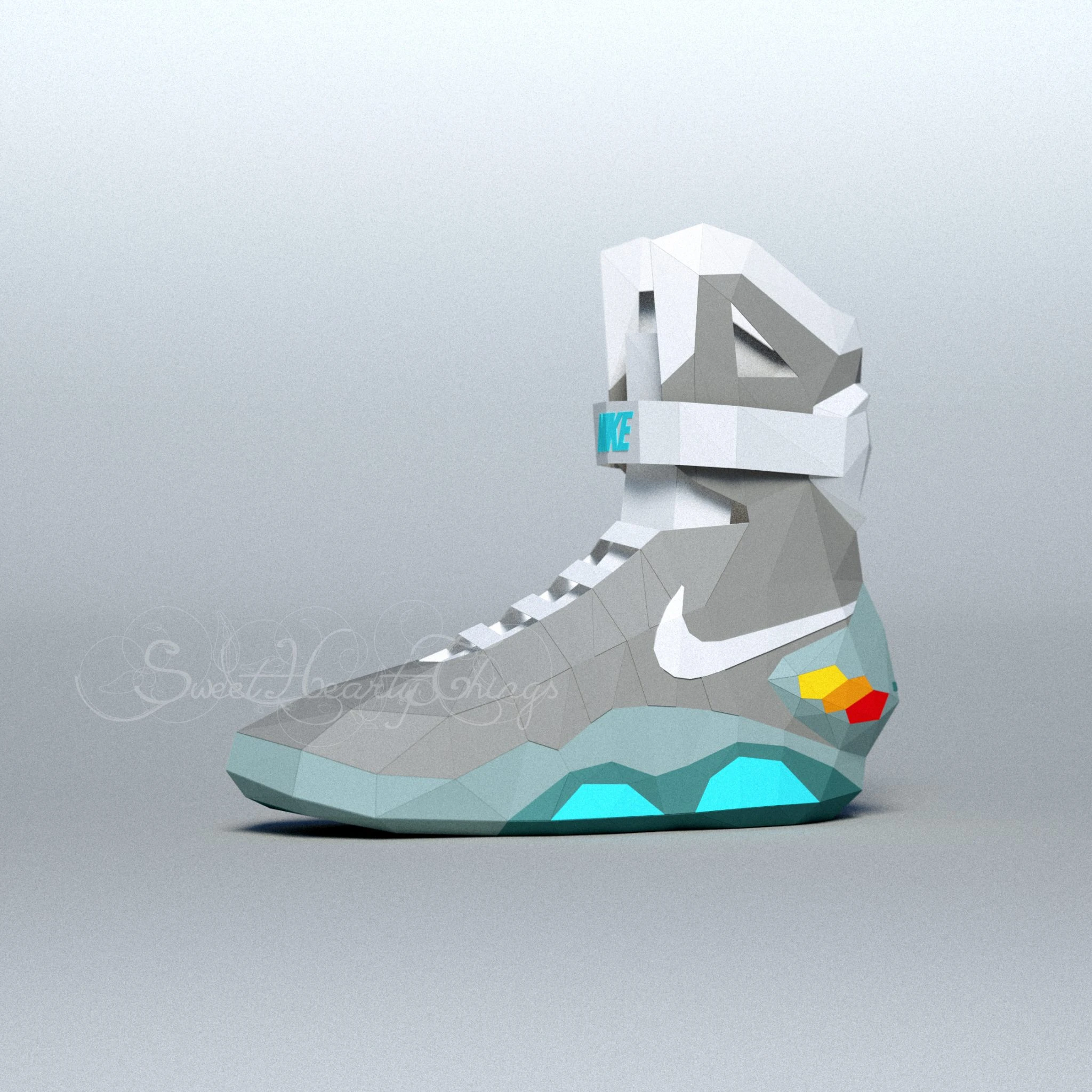 DIY 3d papercraft Back To The Future Shoes PDF Templates Low Poly SweetHeartyThings