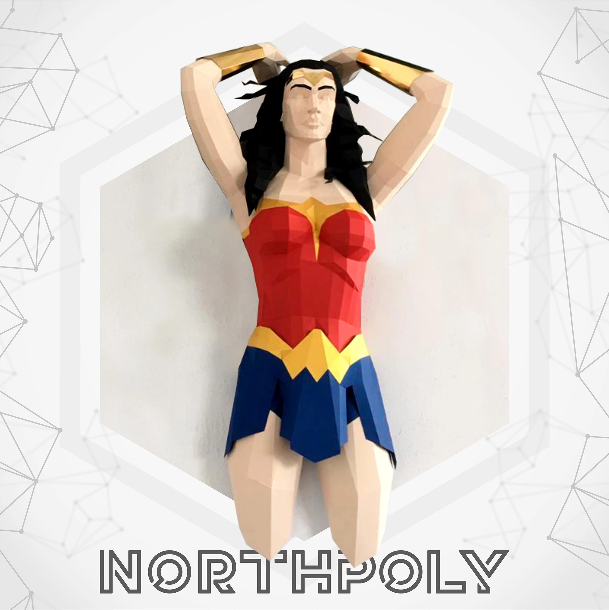 Wonder Woman Papercraft, Pdf, Gurko, Pepakura, Template, 3D Origami, Paper Sculpture, Low Poly, DIY Craft