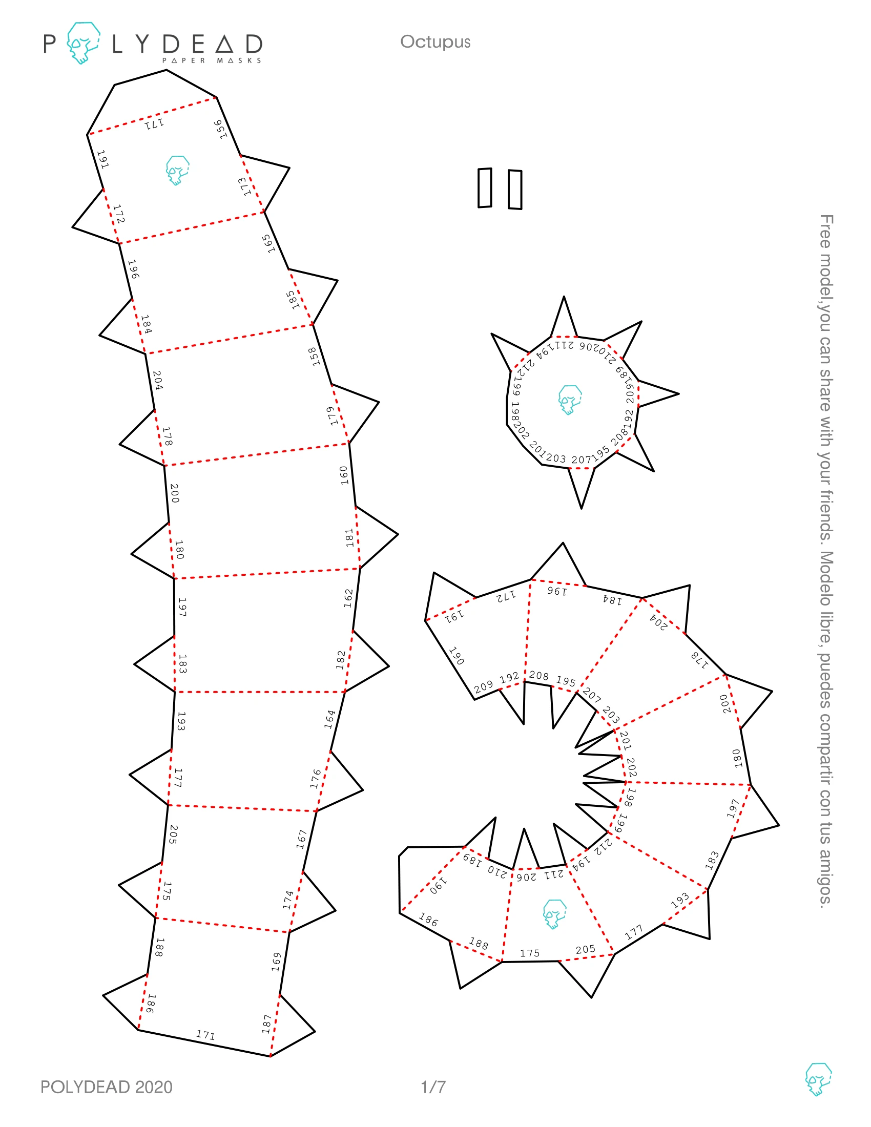 DIY Octopus | Octopus papercraft | Octopus template | decoration | templates PDF