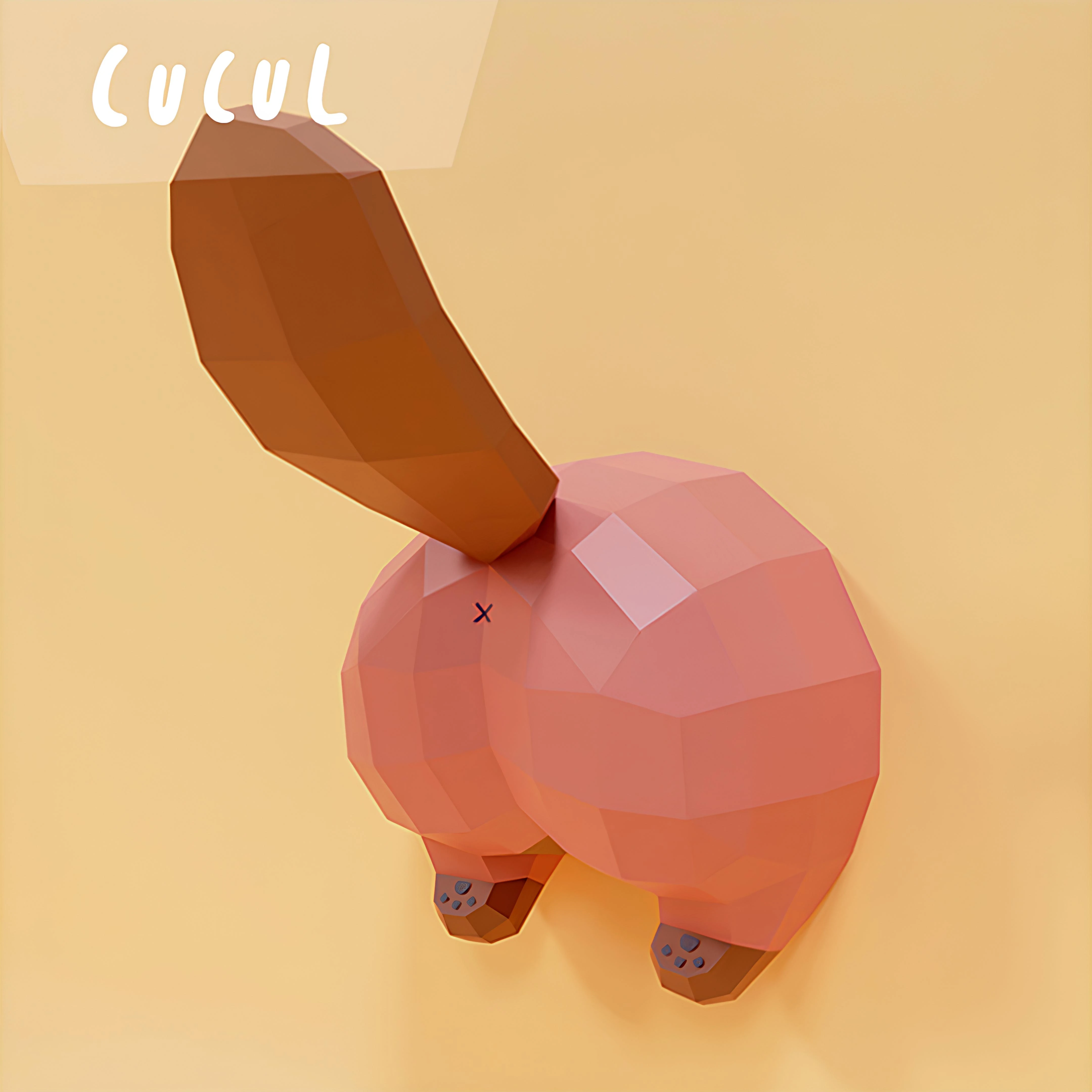 Cucul Castoche (Beaver Bottom) Papercraft, Lowpoly Papercraft, Fovea - Papercraft - Nonitt