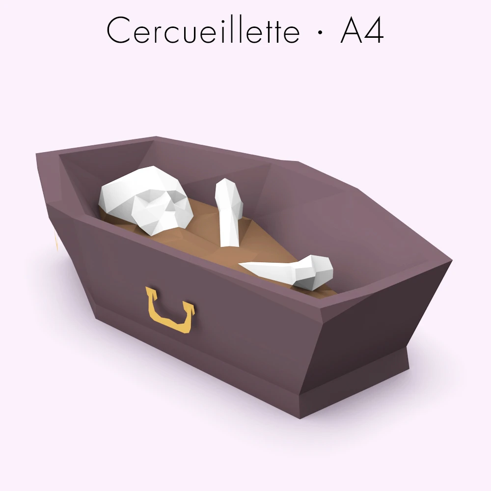 Cercueillette (Coffin) Papercraft, Lowpoly Papercraft, Fovea - Papercraft - Nonitt