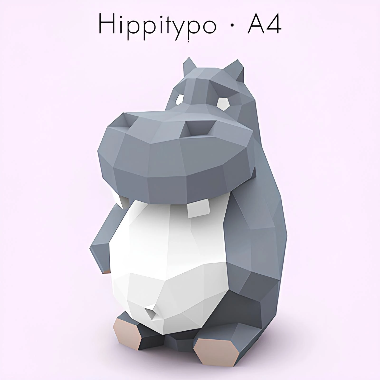 Hippitypo (Hippo) Papercraft, Lowpoly Papercraft, Fovea - Papercraft - Nonitt